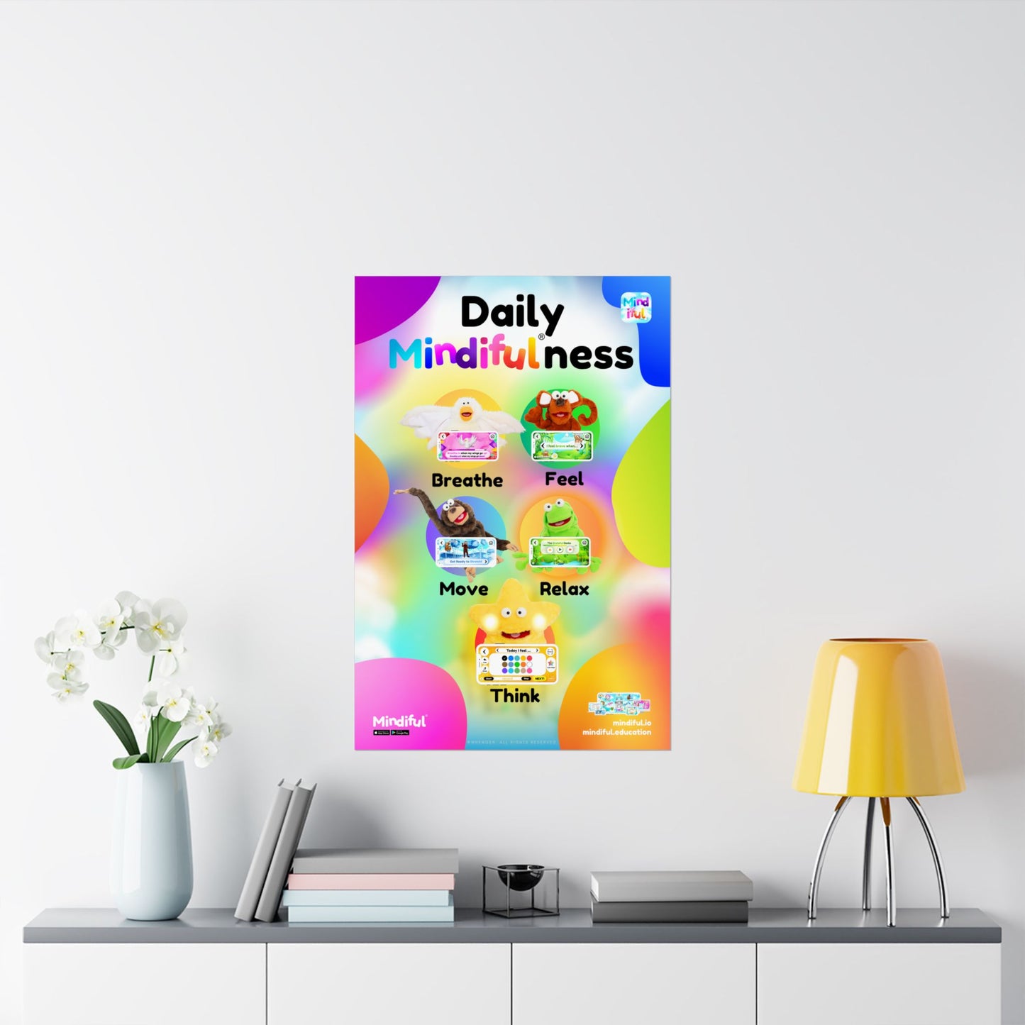 Mindiful® "Daily Mindiful®-ness Colorful" Matte Vertical Poster