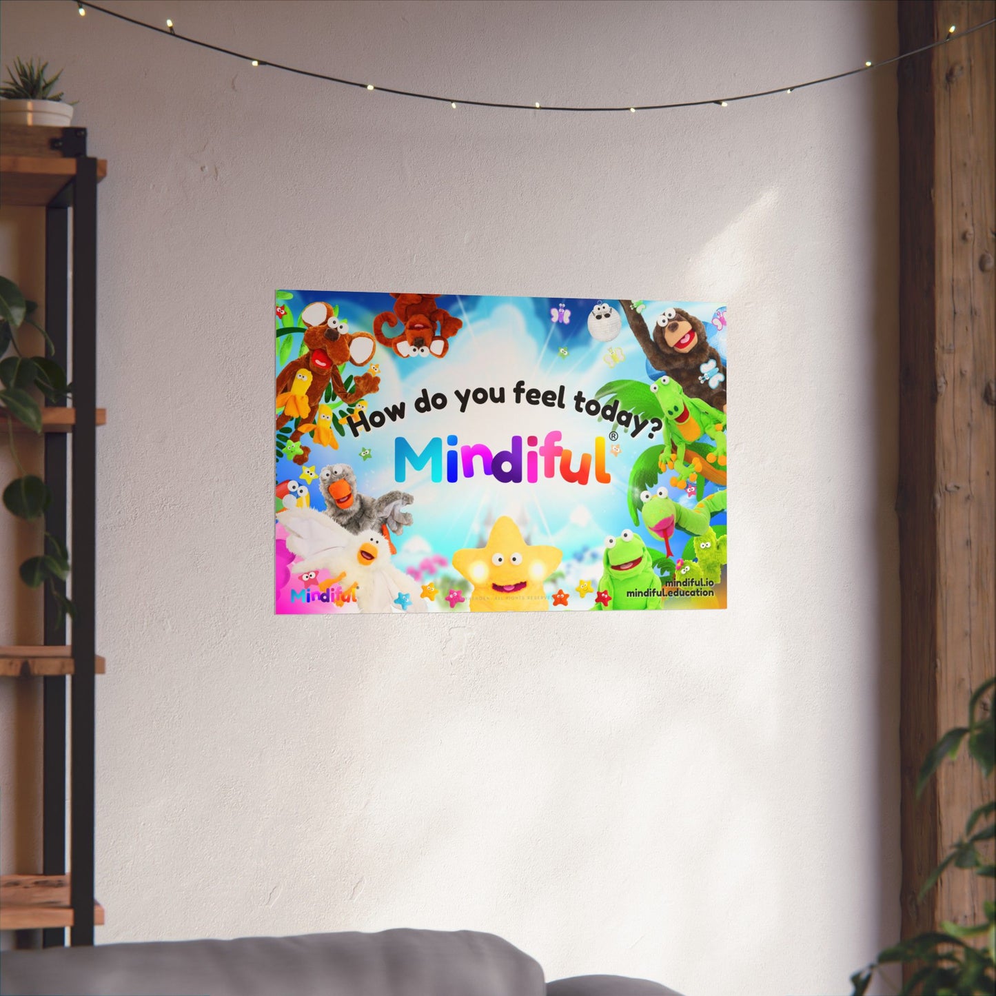 Mindiful® "How Do You Feel Today? Mindiful Friends" - Matte Horizontal Poster