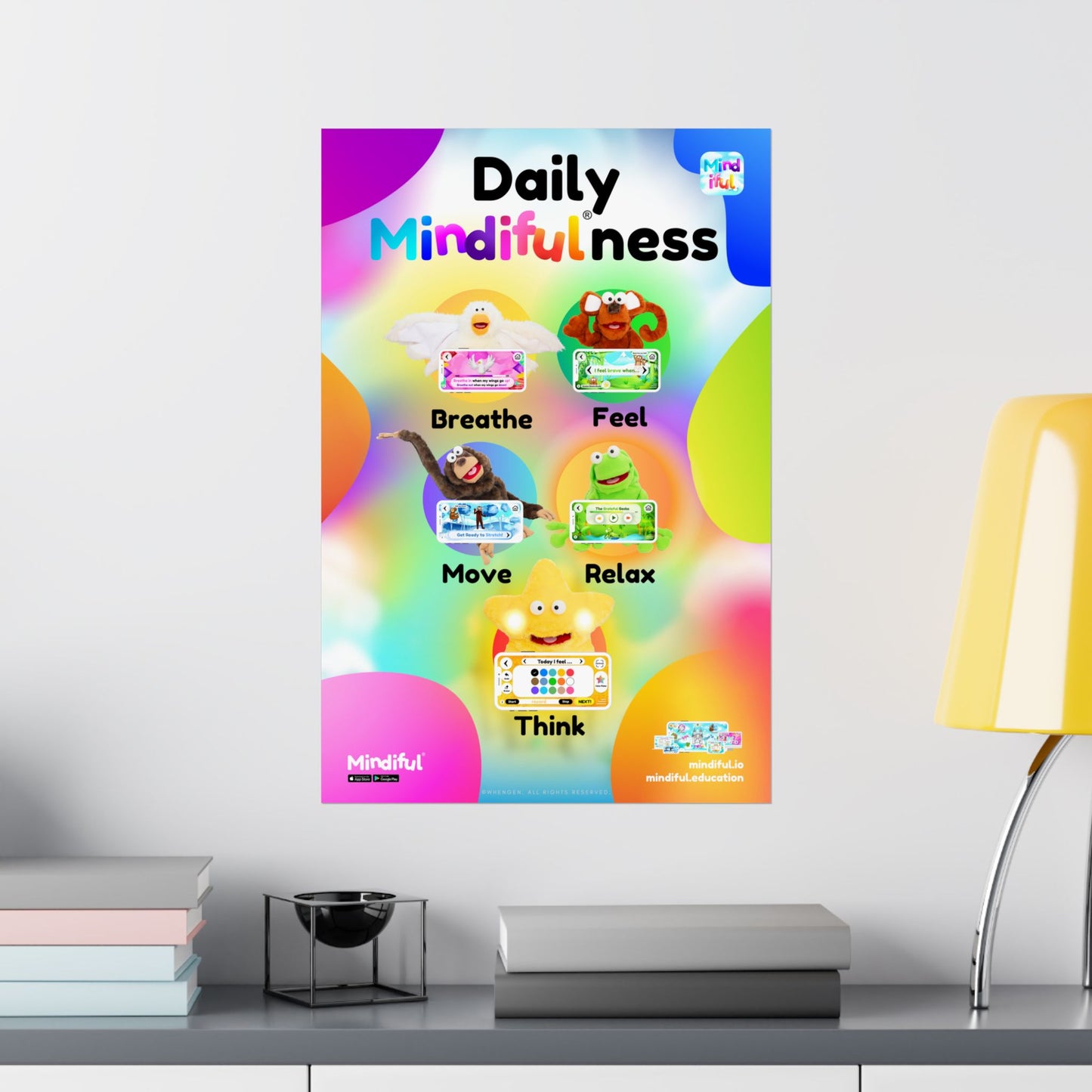 Mindiful® "Daily Mindiful®-ness Colorful" Matte Vertical Poster