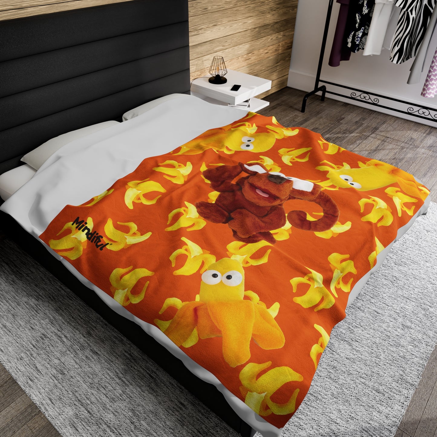 Mindiful® "Boop Bananas" Velveteen Plush Snuggle Blanket