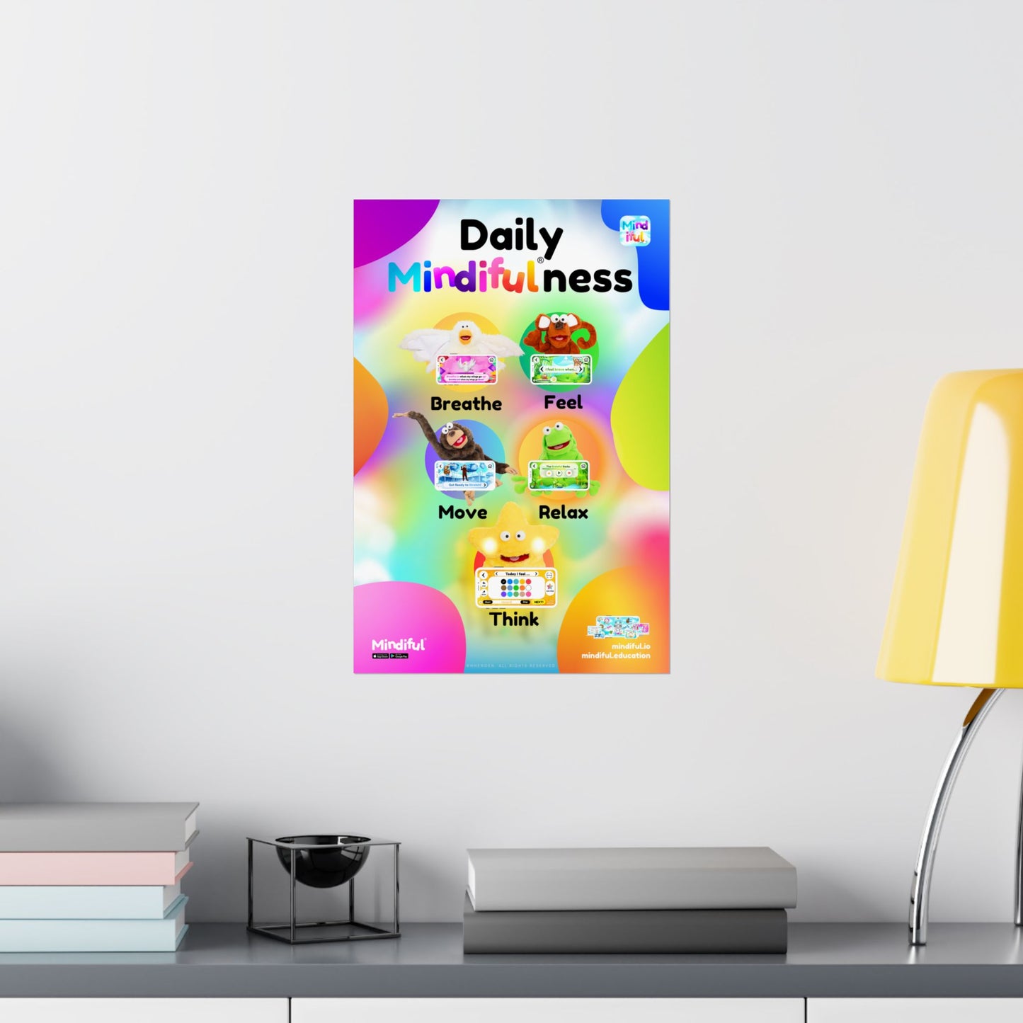 Mindiful® "Daily Mindiful®-ness Colorful" Matte Vertical Poster