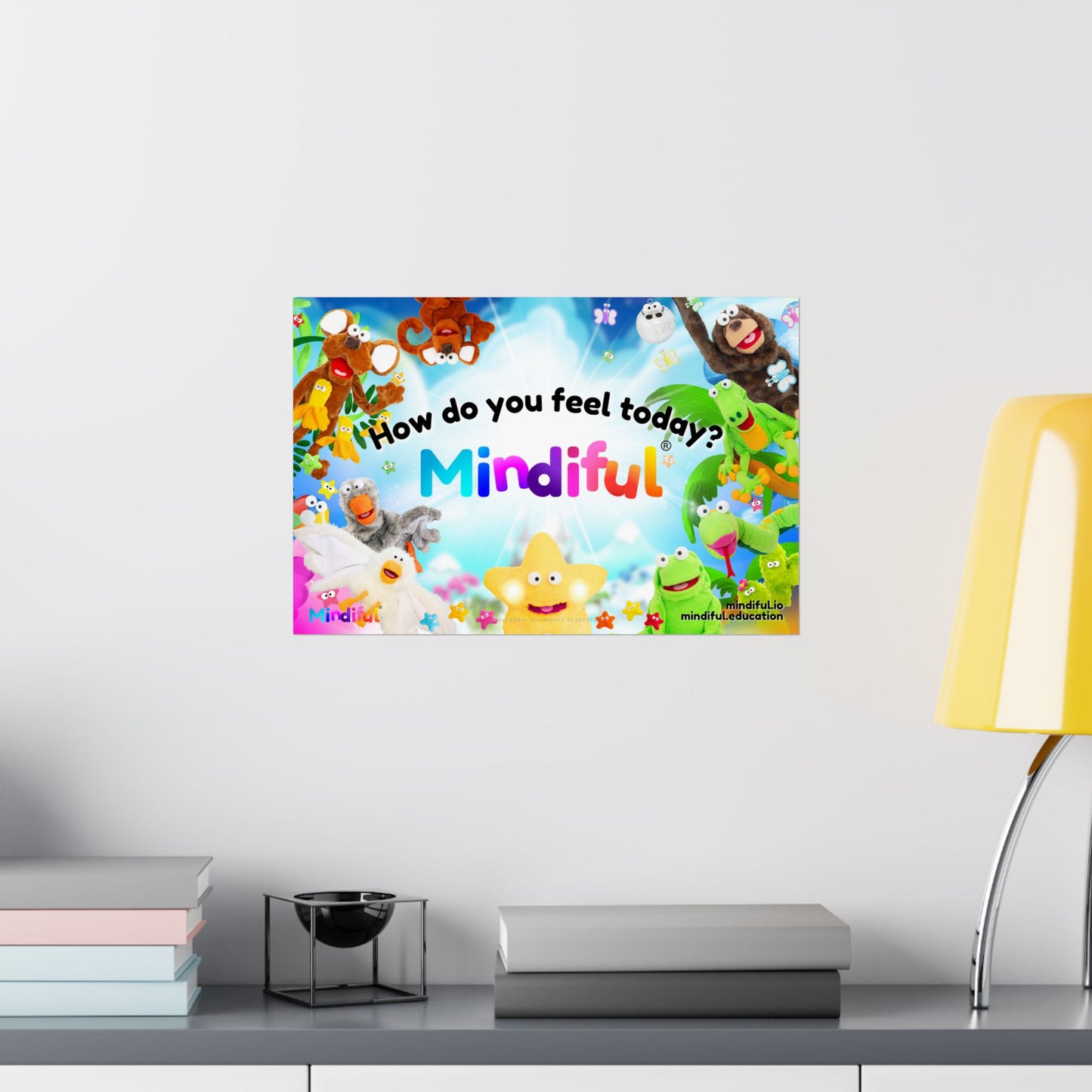 Mindiful® "How Do You Feel Today? Mindiful Friends" - Matte Horizontal Poster