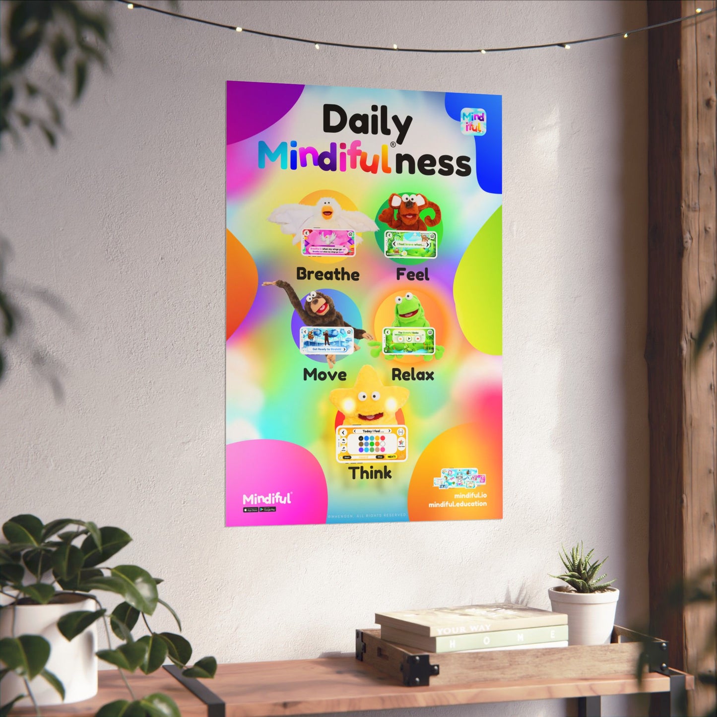 Mindiful® "Daily Mindiful®-ness Colorful" Matte Vertical Poster