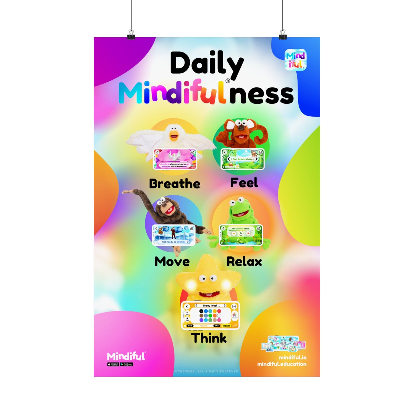 Mindiful® "Daily Mindiful®-ness Colorful" Matte Vertical Poster