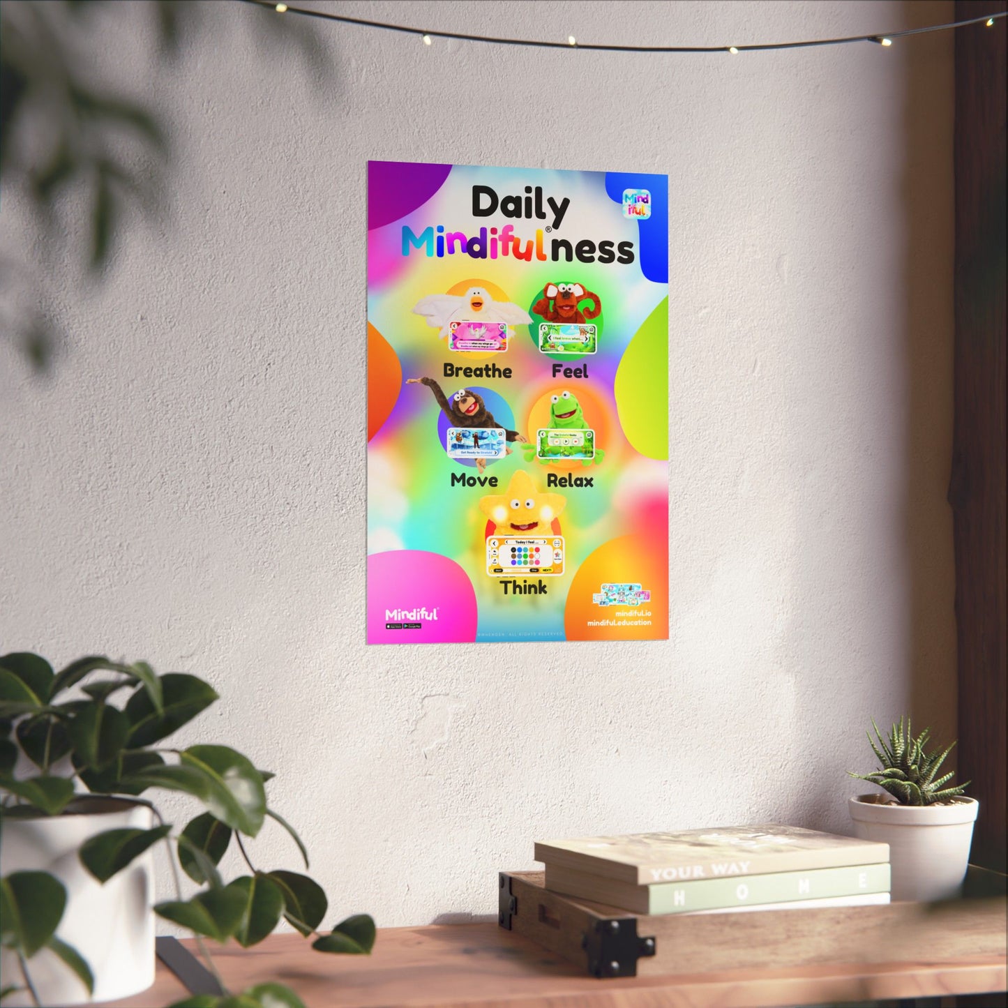 Mindiful® "Daily Mindiful®-ness Colorful" Matte Vertical Poster
