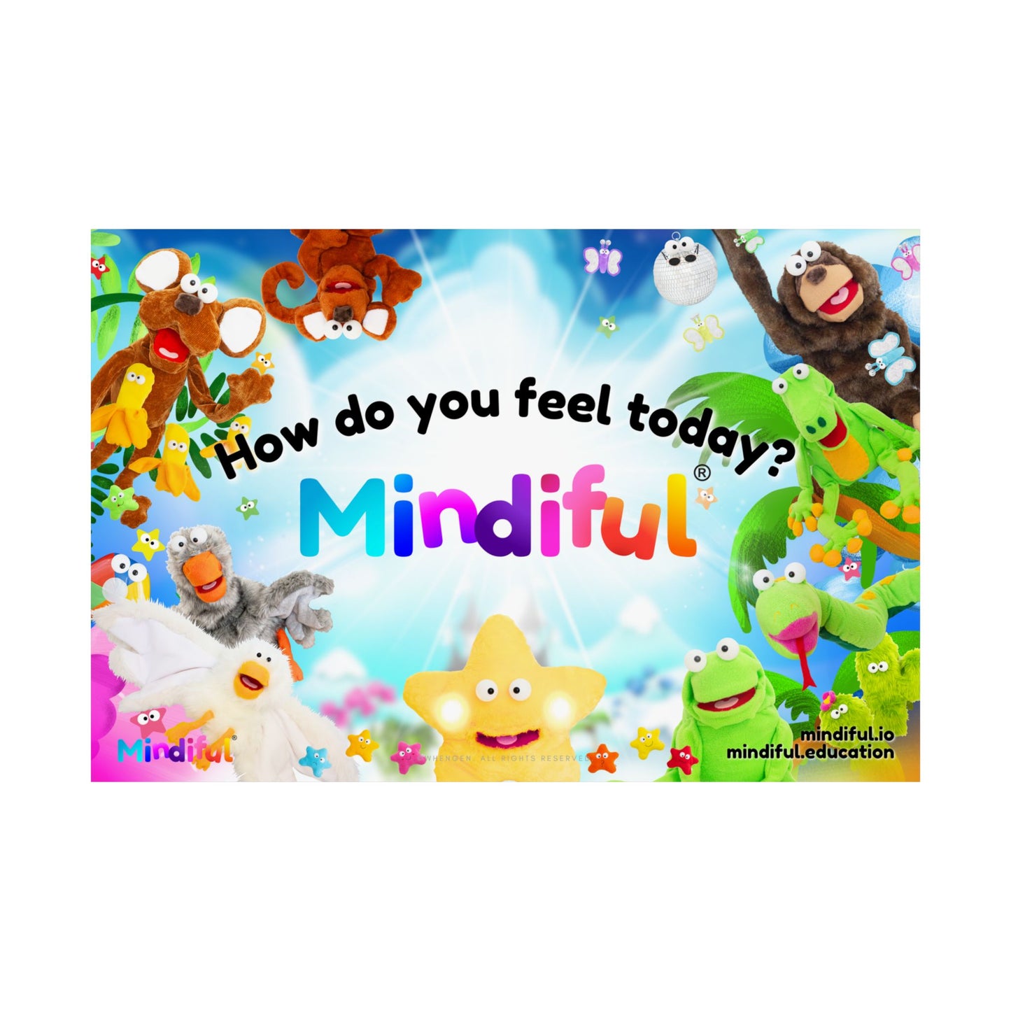 Mindiful® "How Do You Feel Today? Mindiful Friends" - Matte Horizontal Poster