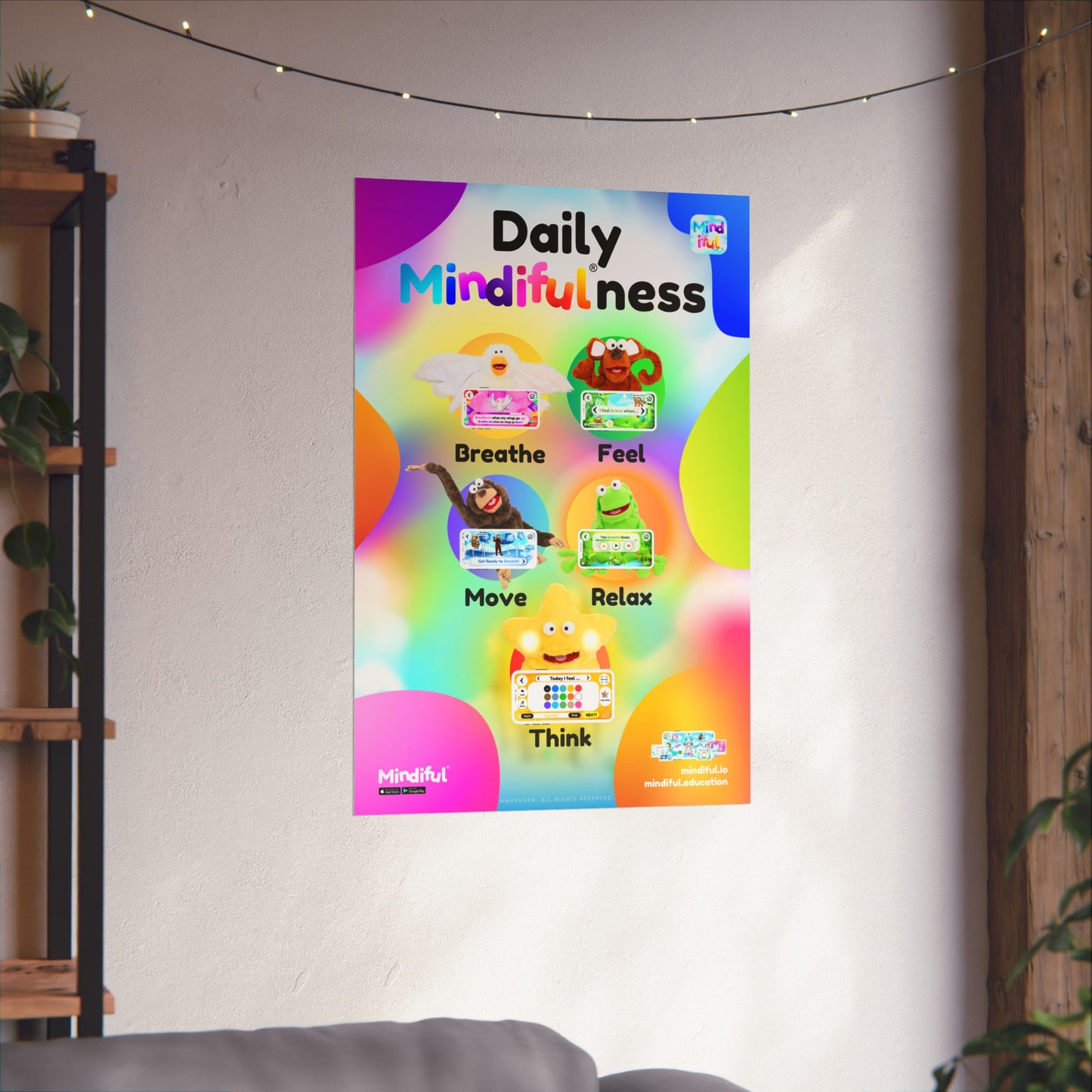 Mindiful® "Daily Mindiful®-ness Colorful" Matte Vertical Poster