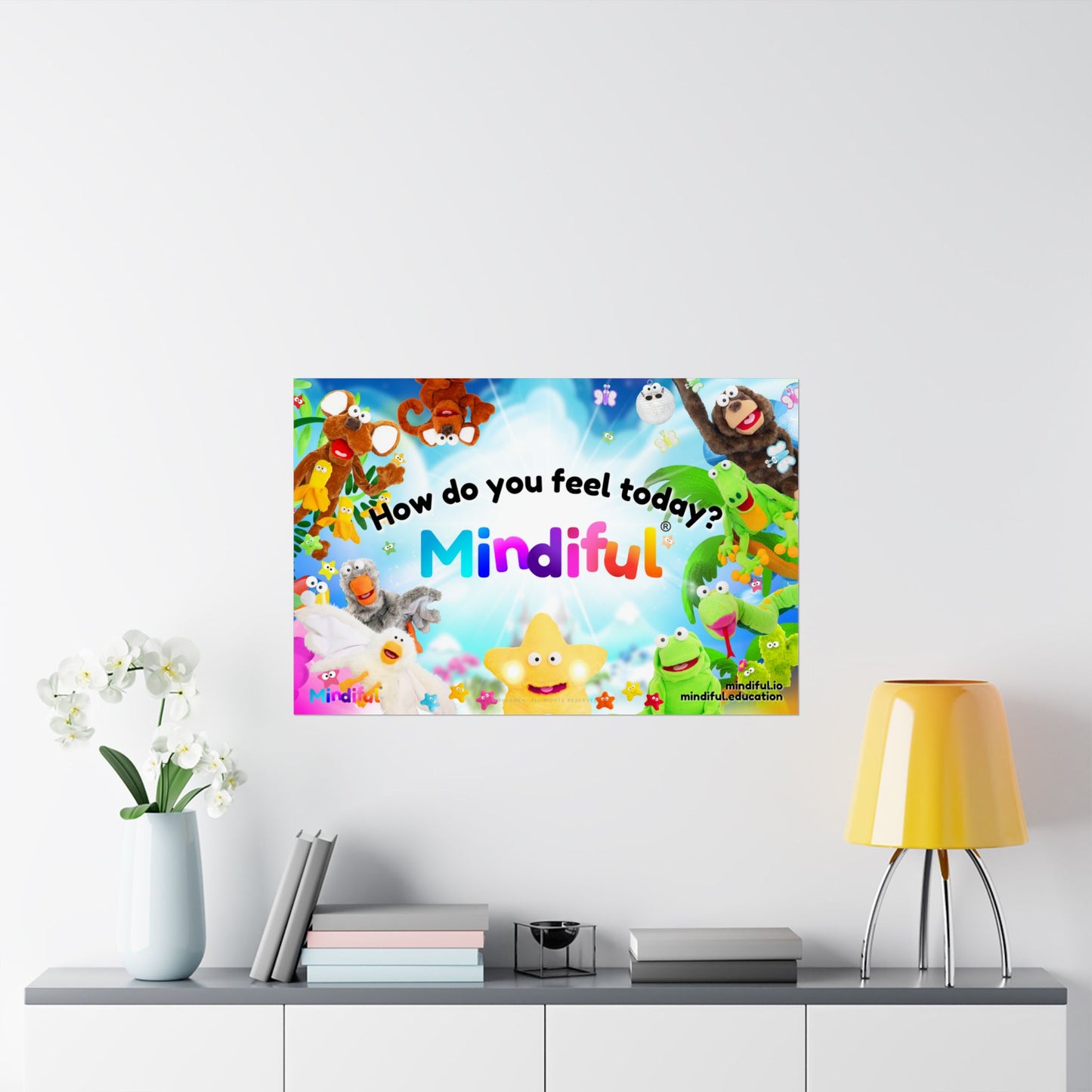 Mindiful® "How Do You Feel Today? Mindiful Friends" - Matte Horizontal Poster