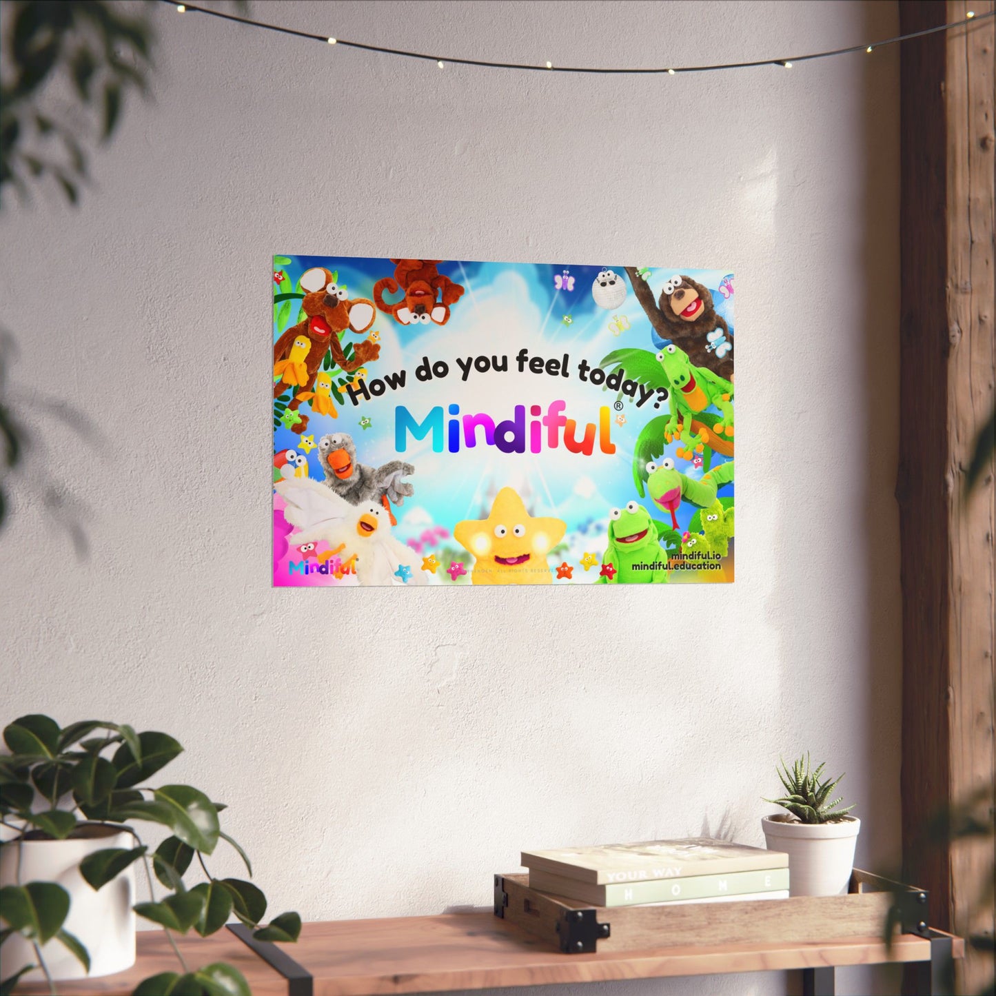 Mindiful® "How Do You Feel Today? Mindiful Friends" - Matte Horizontal Poster
