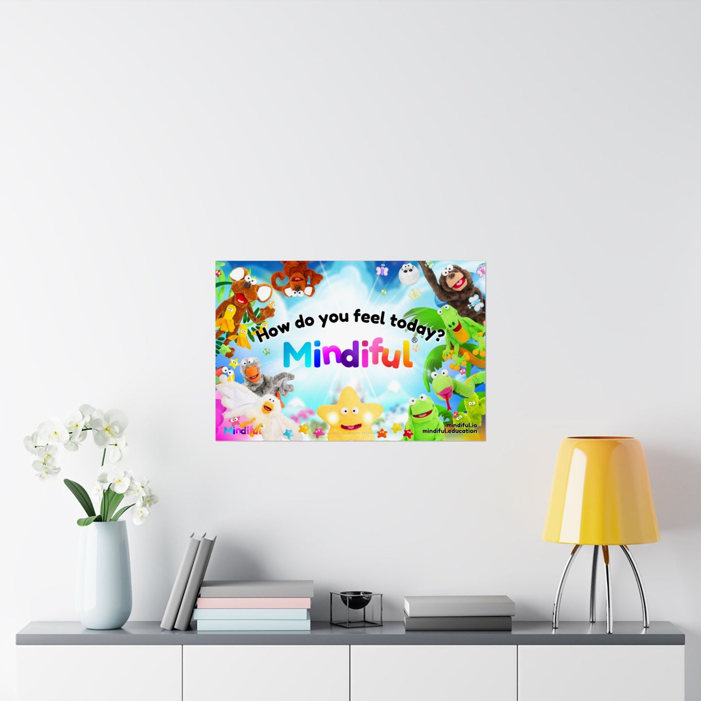 Mindiful® "How Do You Feel Today? Mindiful Friends" - Matte Horizontal Poster