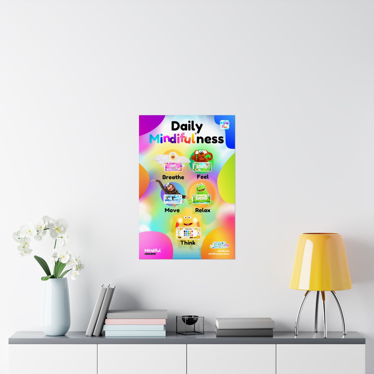 Mindiful® "Daily Mindiful®-ness Colorful" Matte Vertical Poster