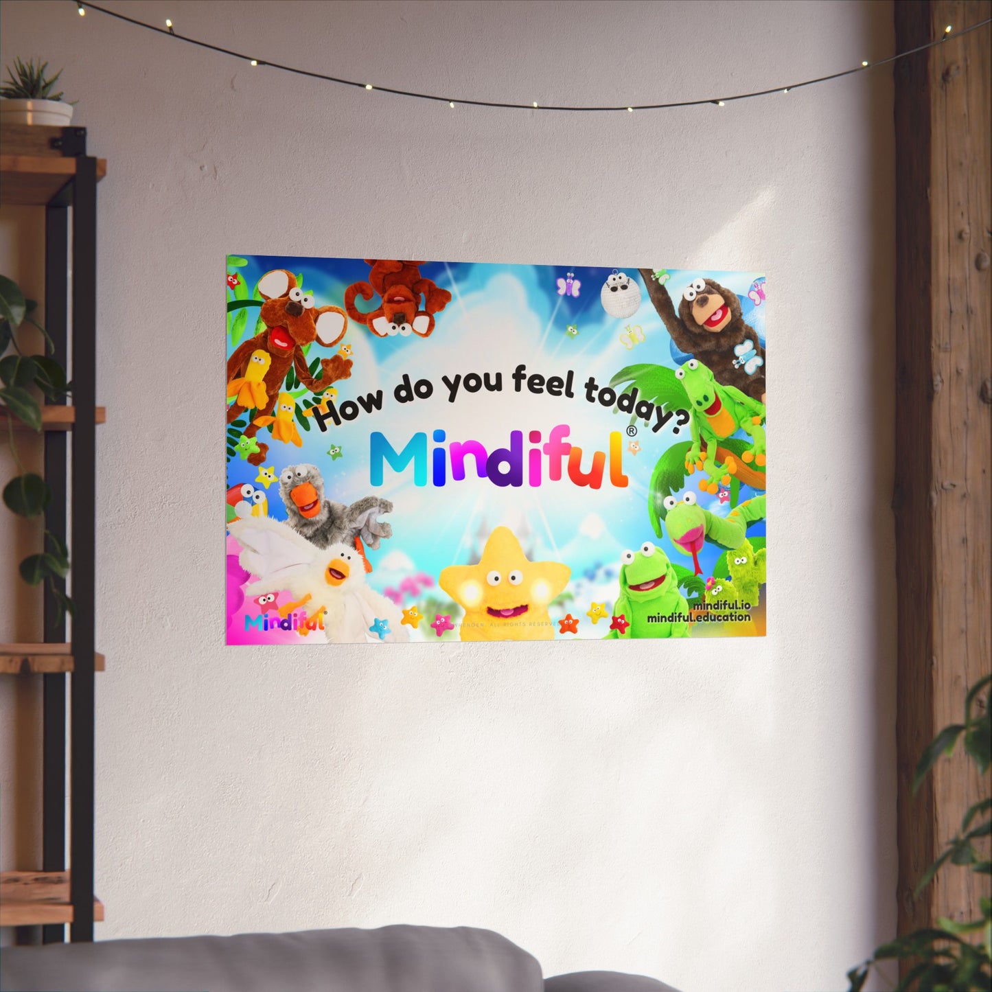 Mindiful® "How Do You Feel Today? Mindiful Friends" - Matte Horizontal Poster