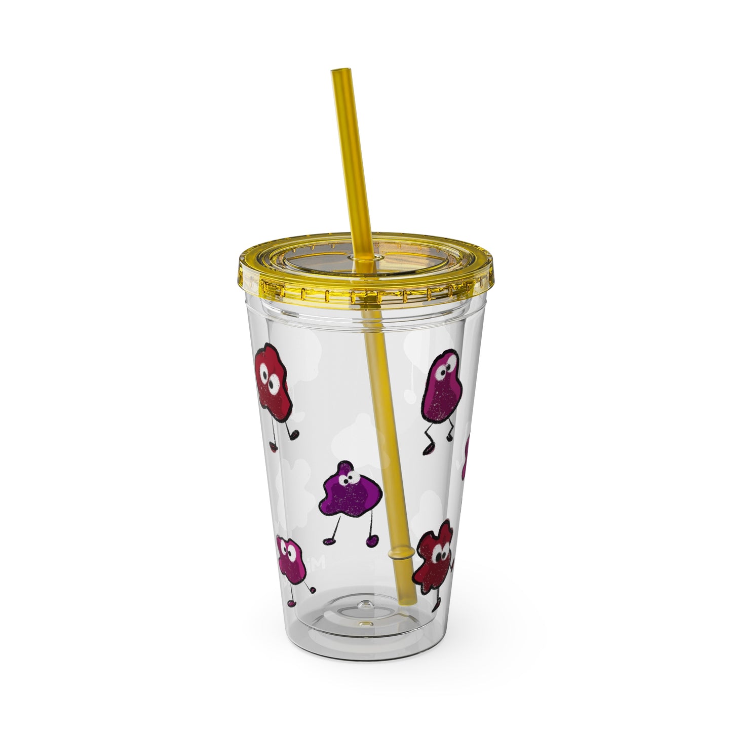 Silly Sippers BPA FREE ACRYLIC Tumbler with Straw, 16oz - Groovy Grapes