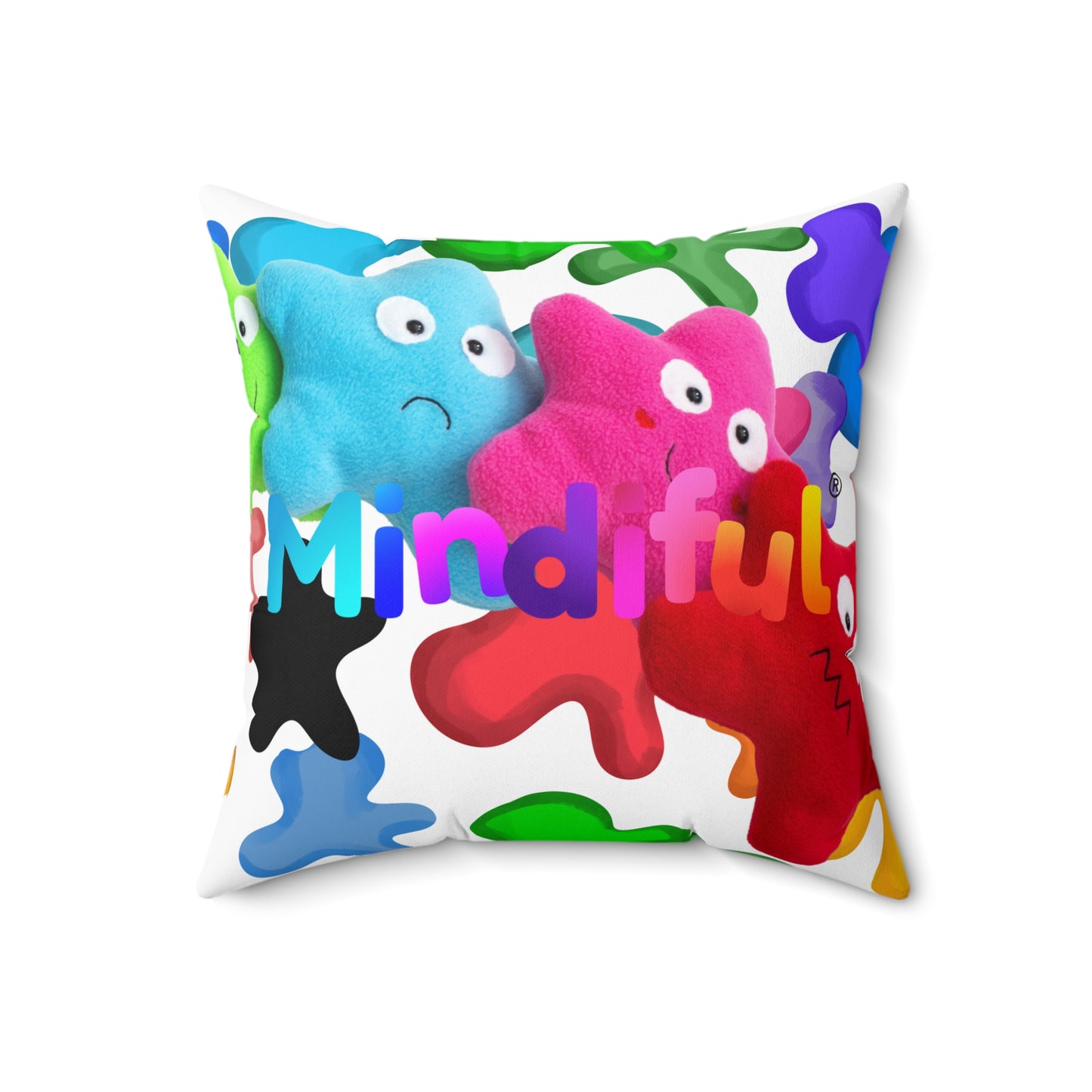 Mindiful® "Splatter Paint Stars" Square Pillow