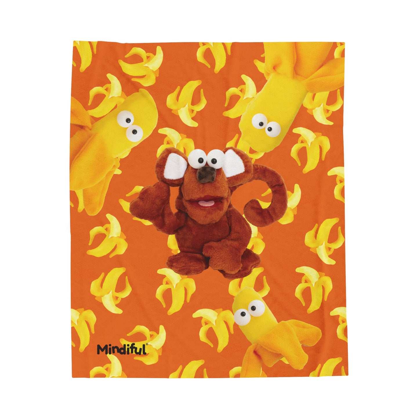 Mindiful® "Boop Bananas" Velveteen Plush Snuggle Blanket