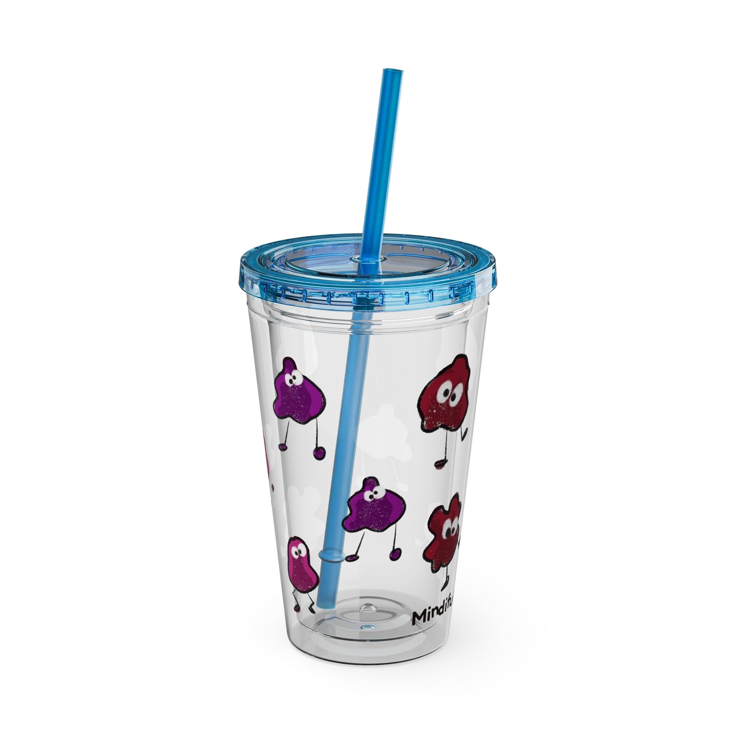 Silly Sippers BPA FREE ACRYLIC Tumbler with Straw, 16oz - Groovy Grapes