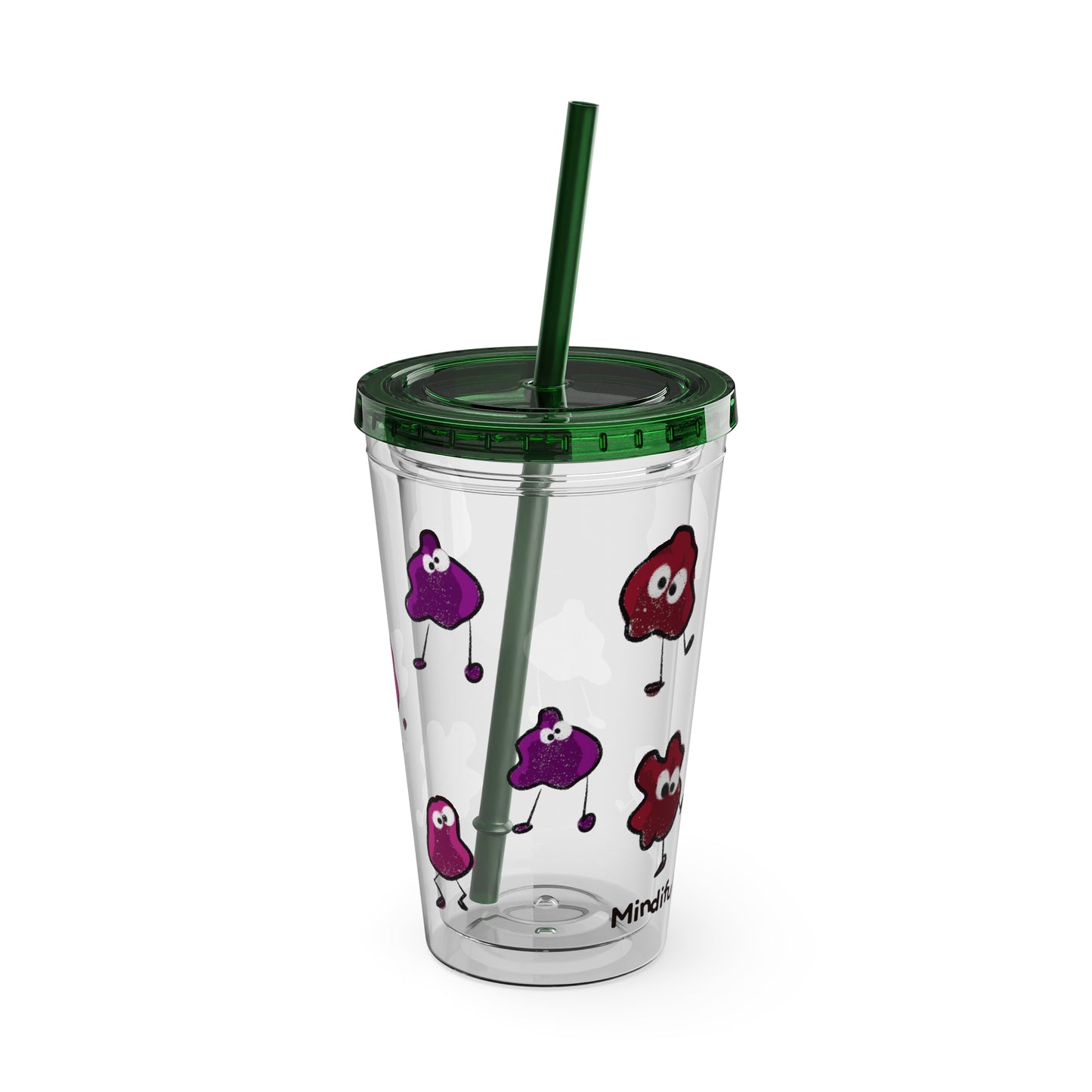 Silly Sippers BPA FREE ACRYLIC Tumbler with Straw, 16oz - Groovy Grapes