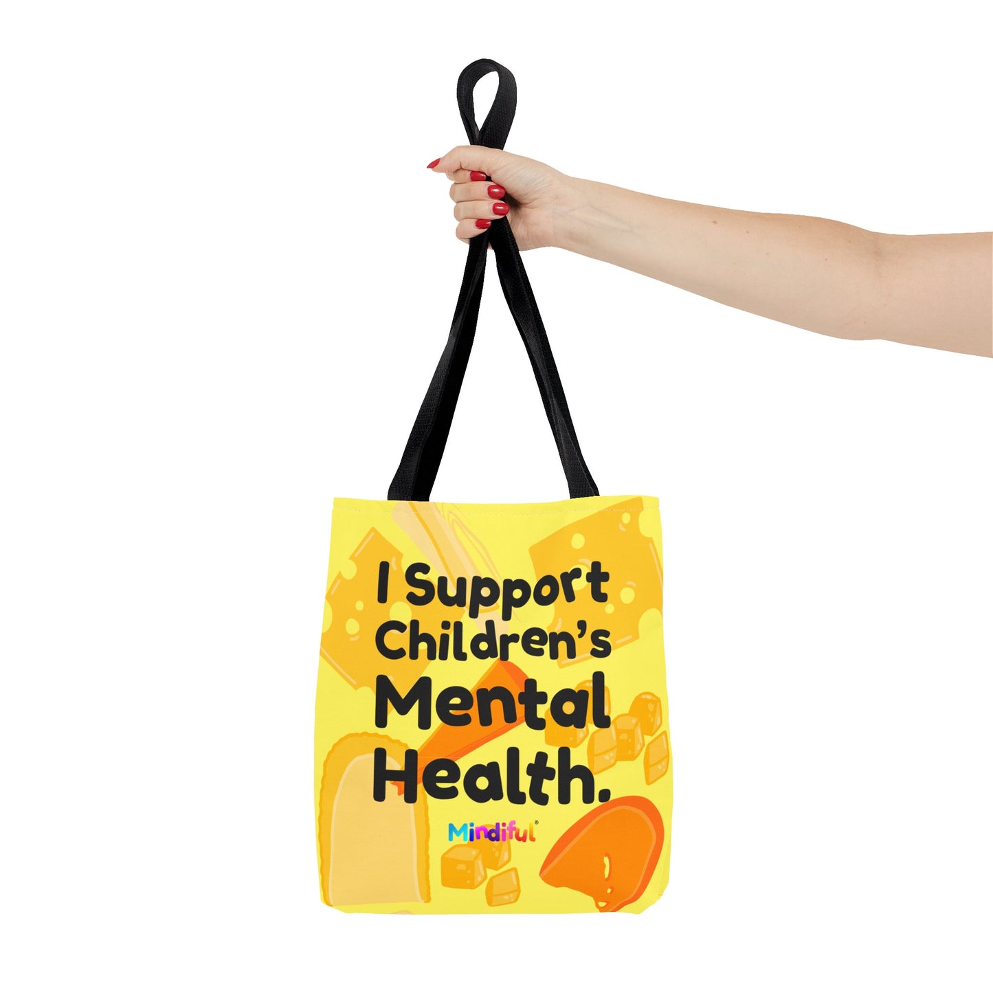 Mindiful® "I Support Children's Mental Health" Snorey Cheese Tote Bag