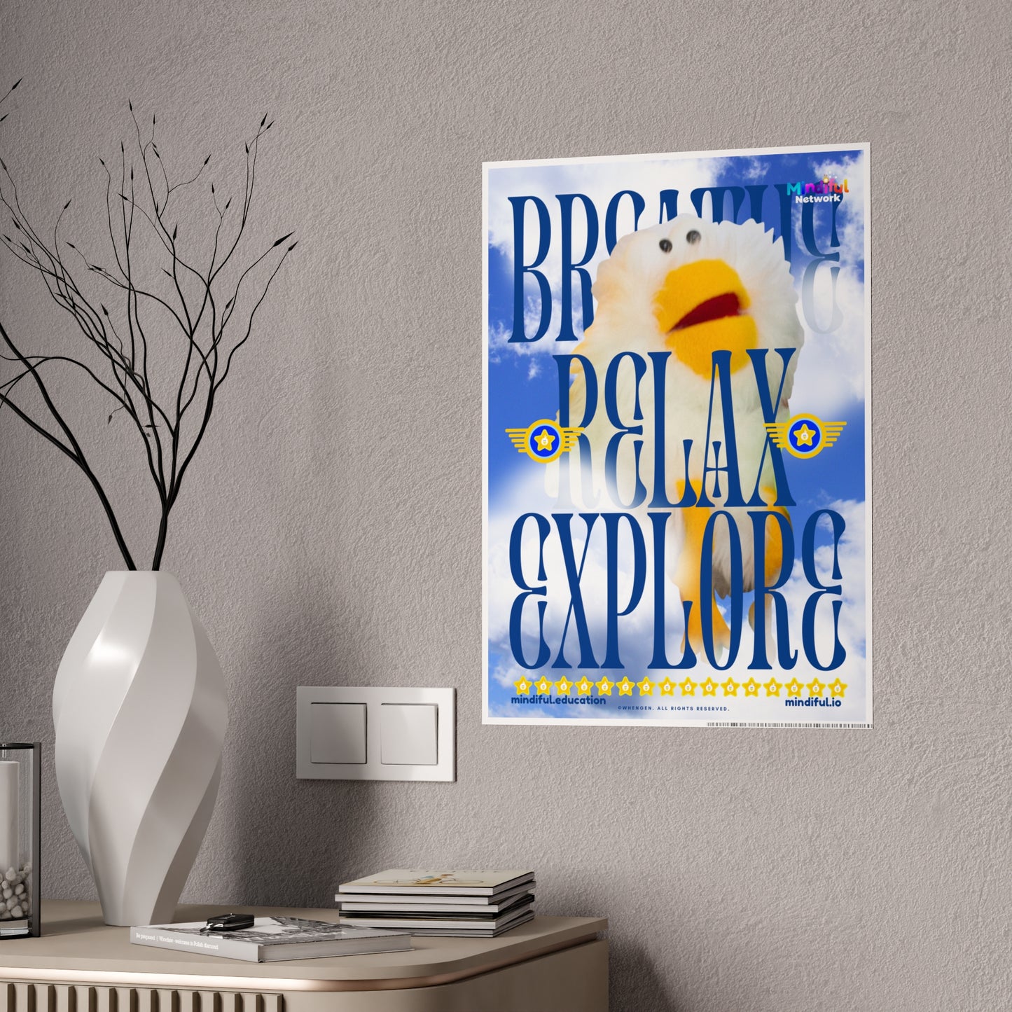 Mindiful® "Breathe Relax Explore" GLOSSY Poster