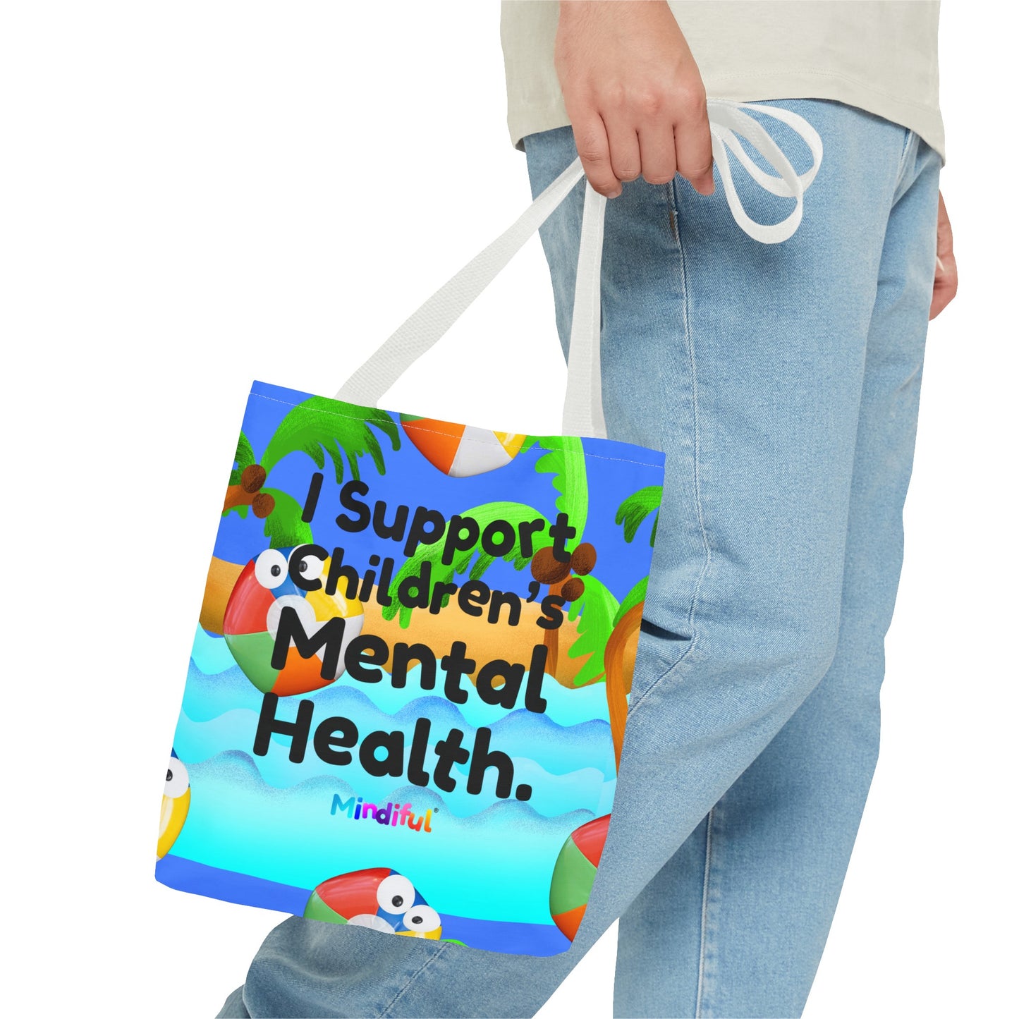 Mindiful® "I Support Children's Mental Health" Grey Bird Tote Bag