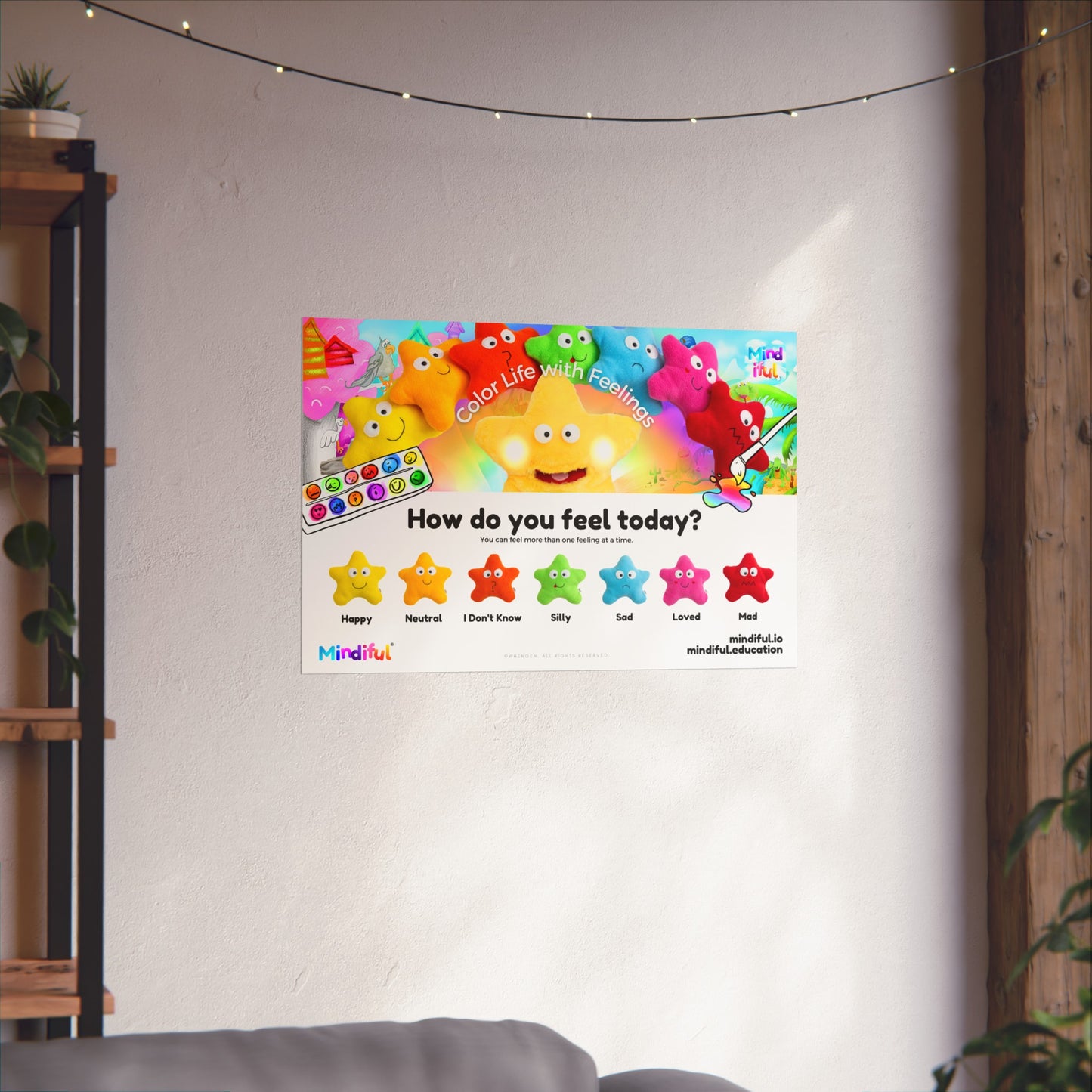 Mindiful® "How Do You Feel Today?" Colorful - Matte Horizontal Poster