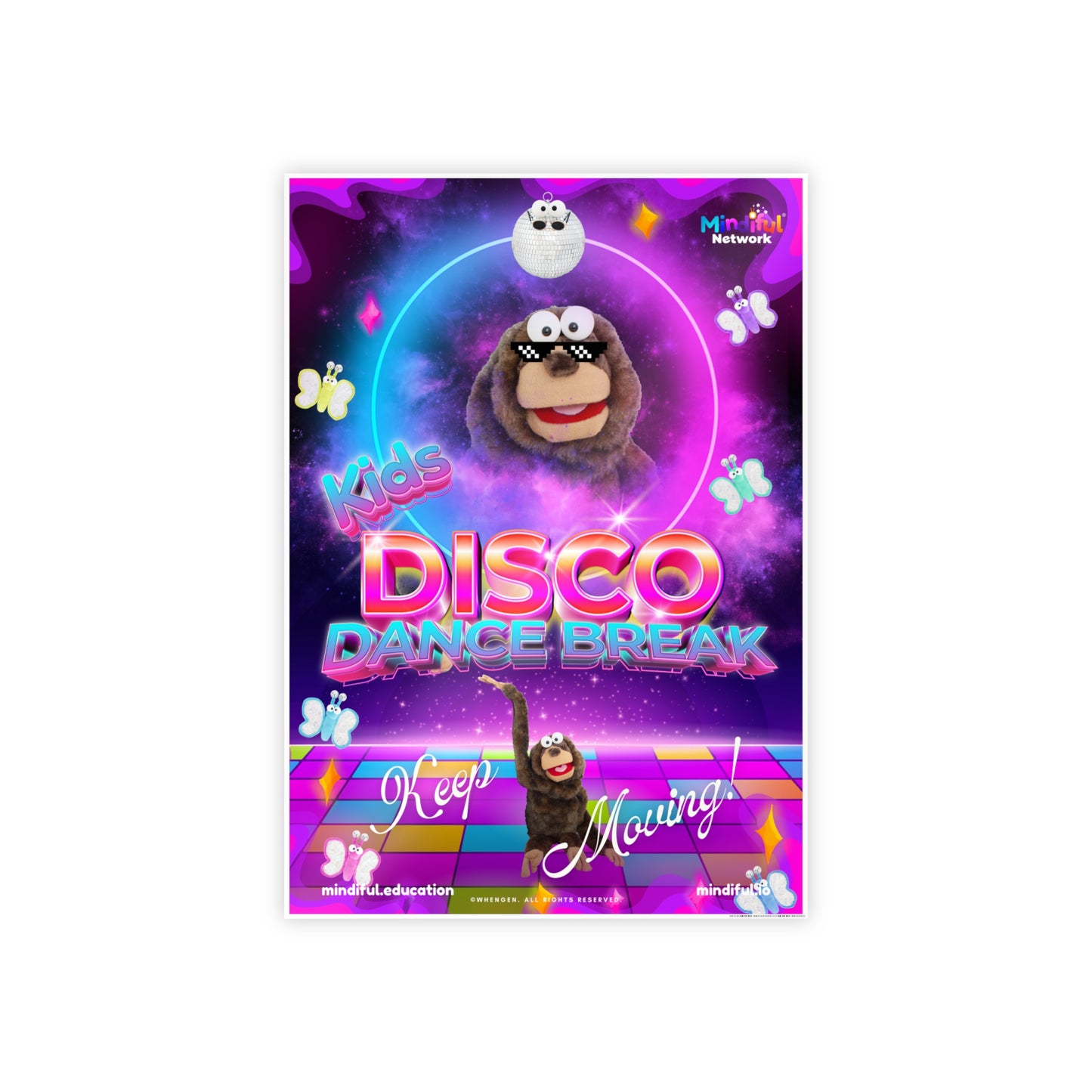 Mindiful® "Kids Disco Dance Break" GLOSSY Poster