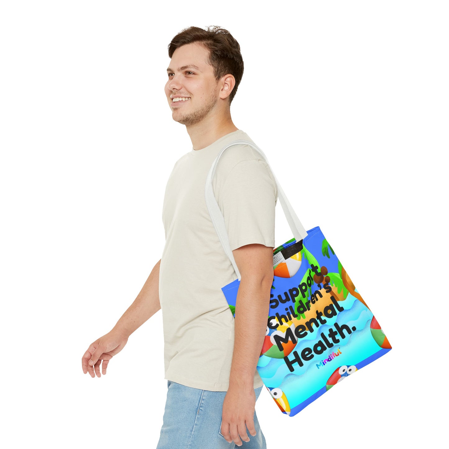 Mindiful® "I Support Children's Mental Health" Grey Bird Tote Bag