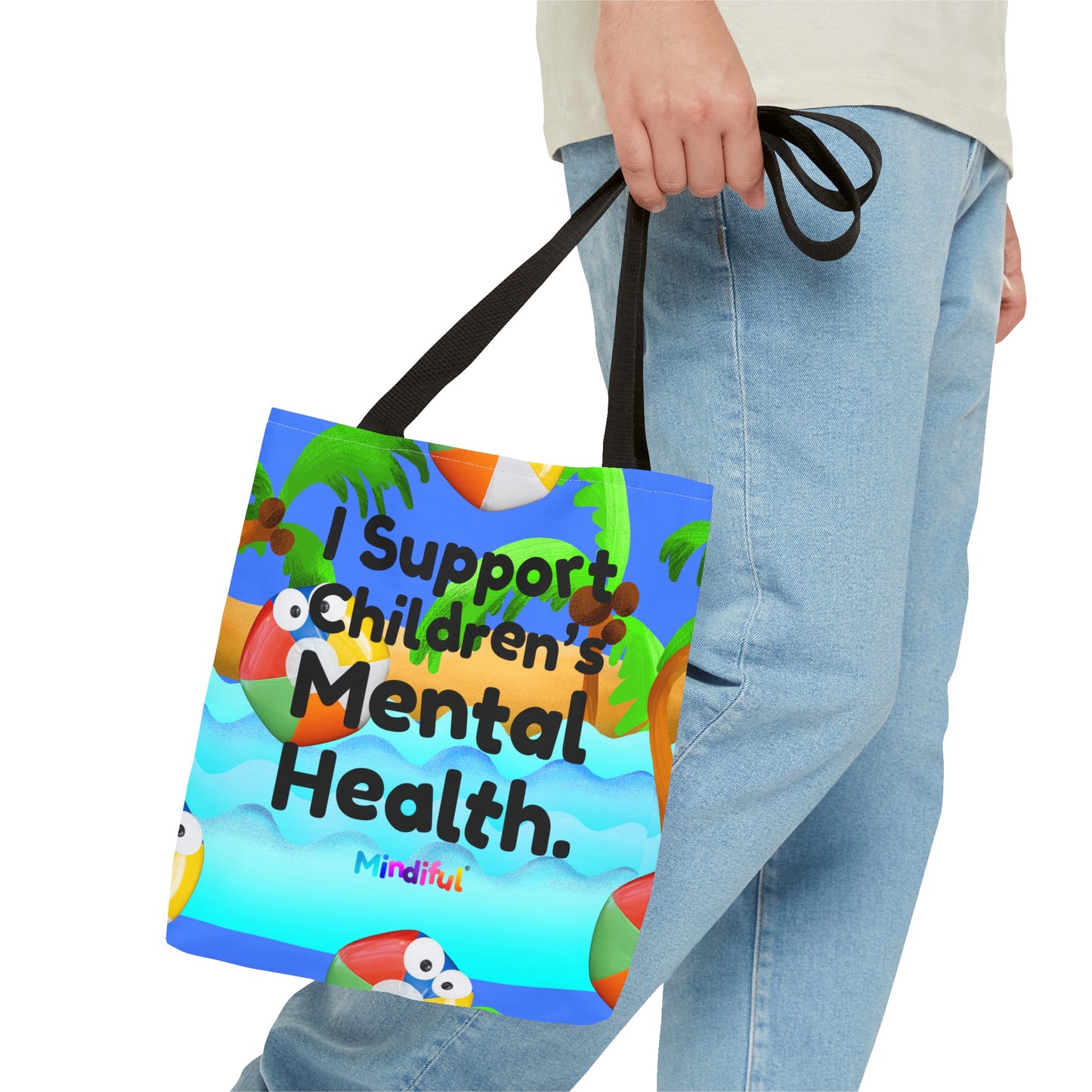 Mindiful® "I Support Children's Mental Health" Grey Bird Tote Bag