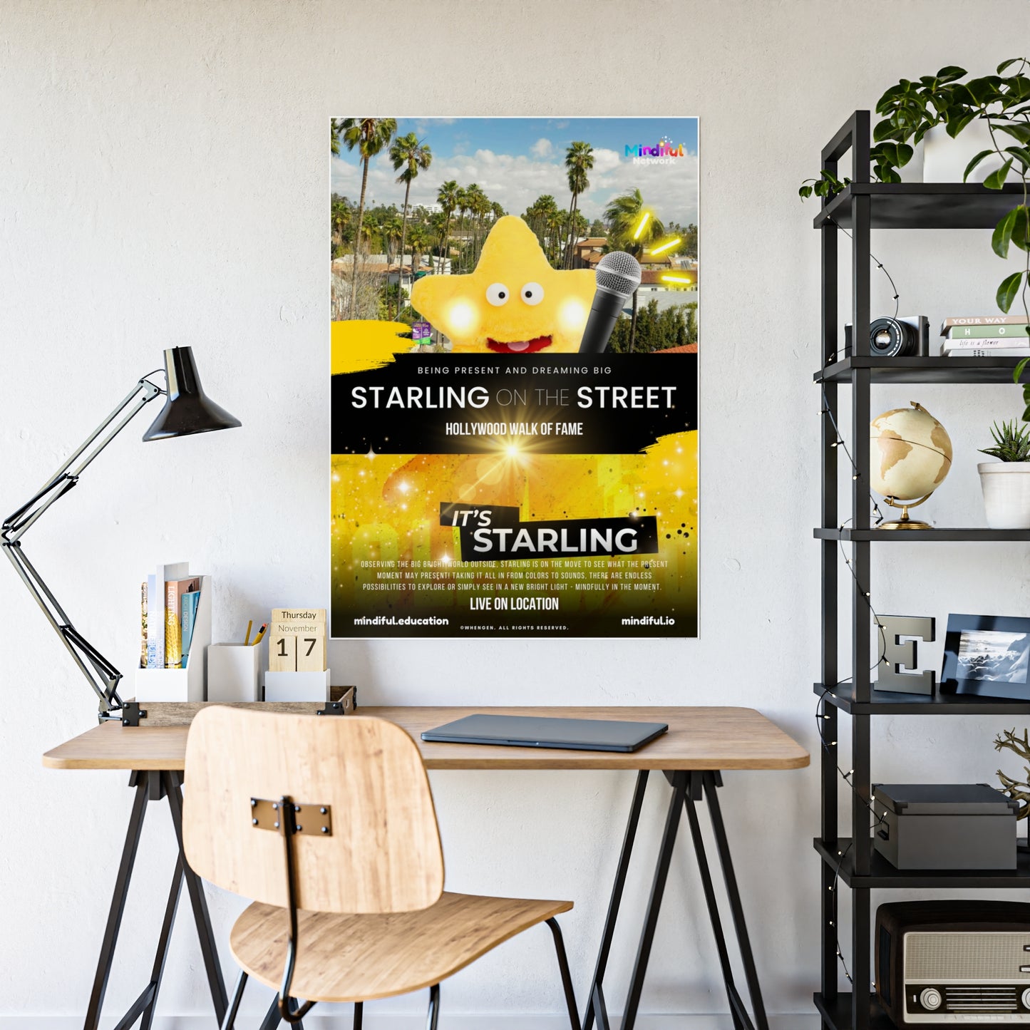 Mindiful® "Starling on the Street" GLOSSY Poster