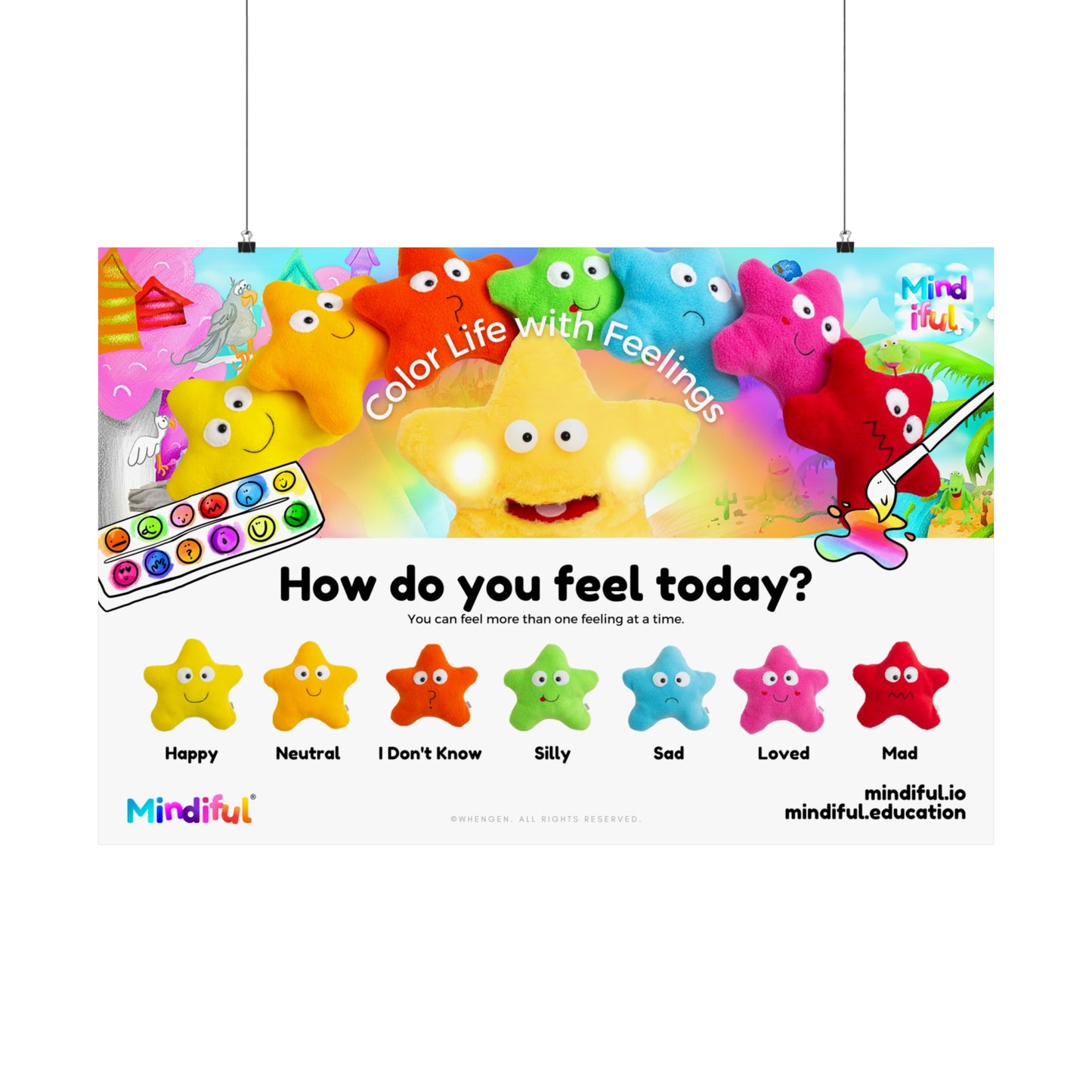 Mindiful® "How Do You Feel Today?" Colorful - Matte Horizontal Poster