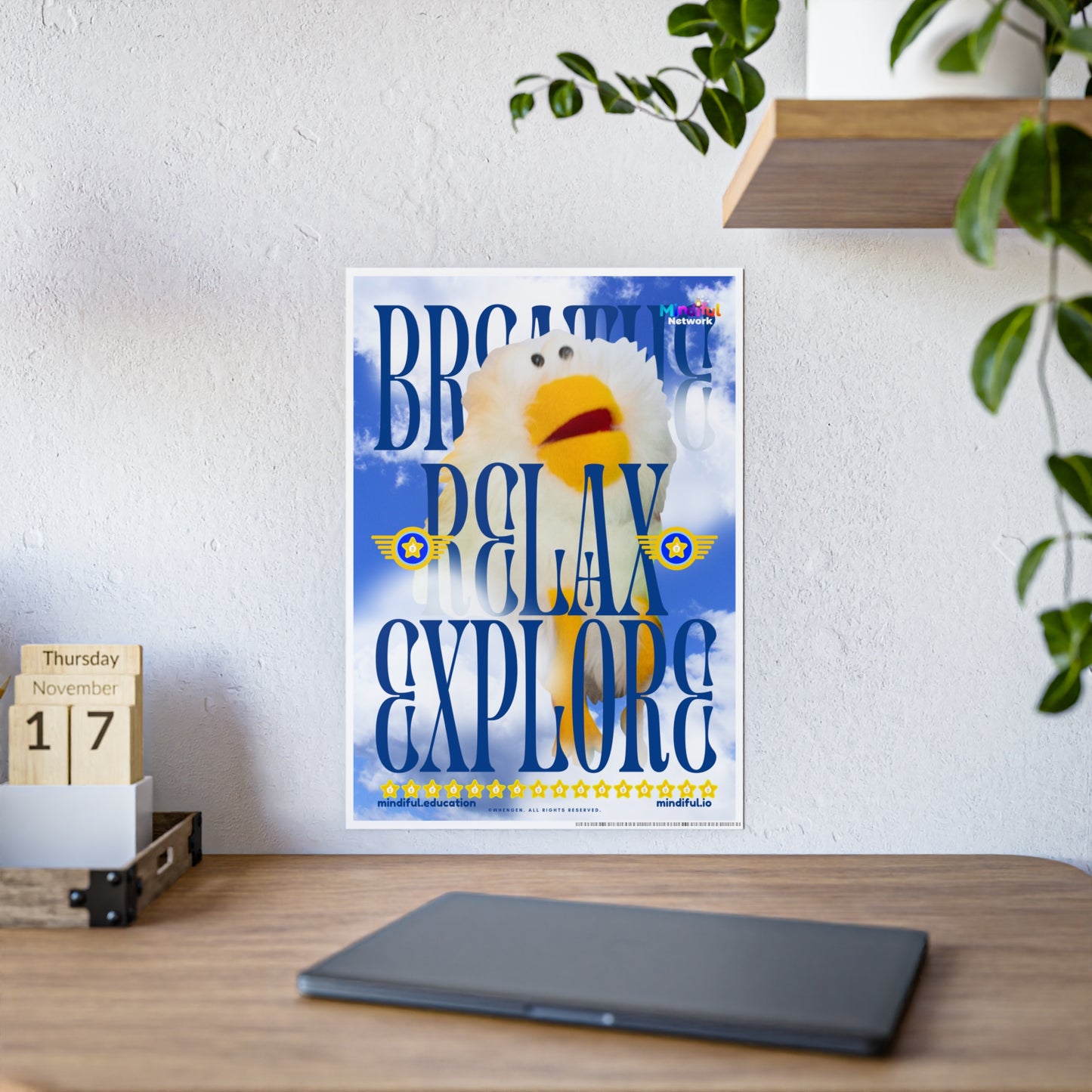 Mindiful® "Breathe Relax Explore" GLOSSY Poster