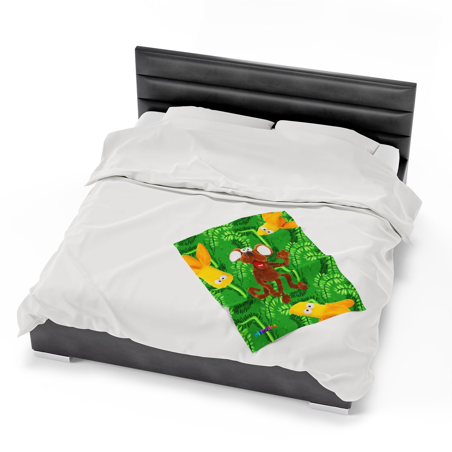 Mindiful® "Marty Jungle Party" Velveteen Plush Snuggle Blanket