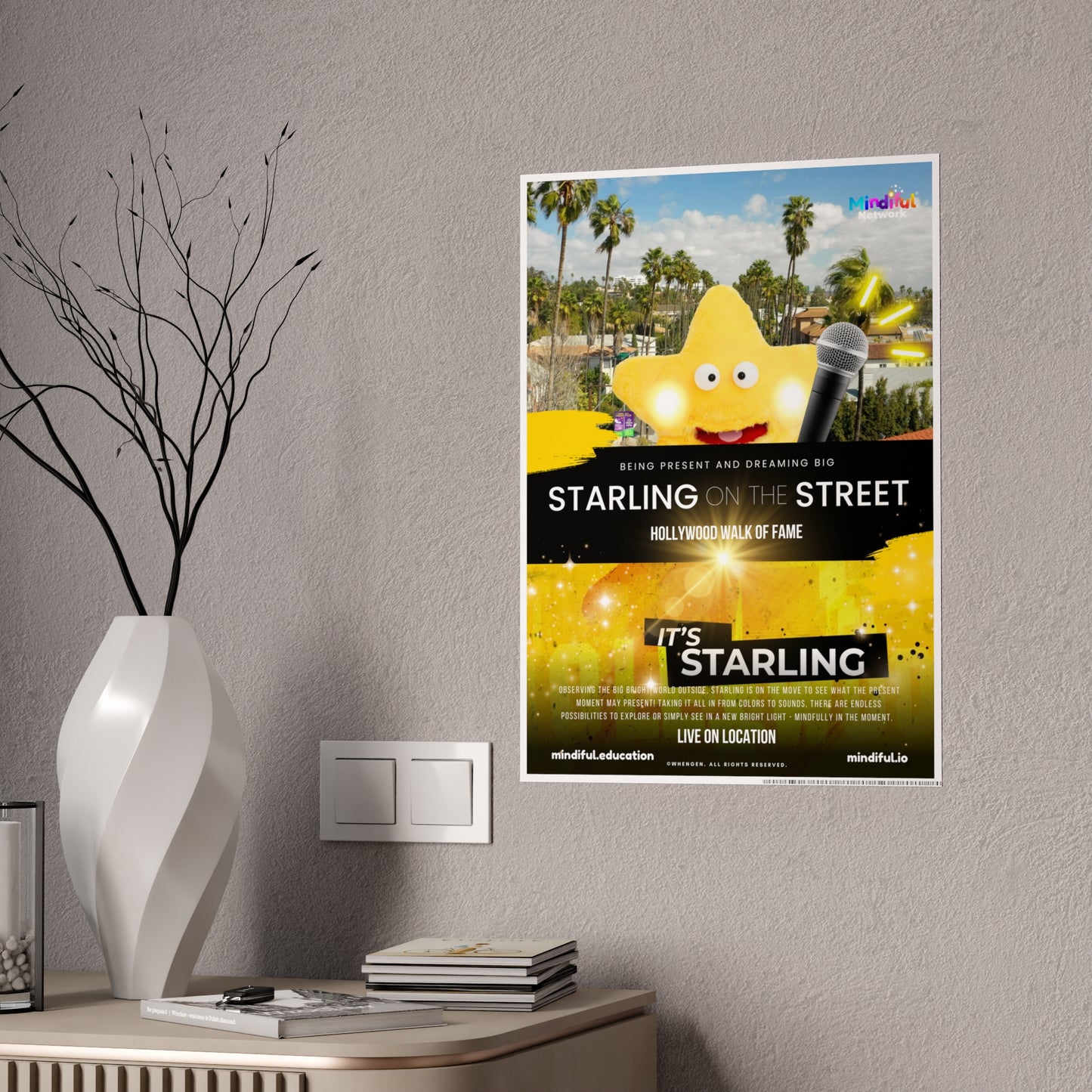 Mindiful® "Starling on the Street" GLOSSY Poster