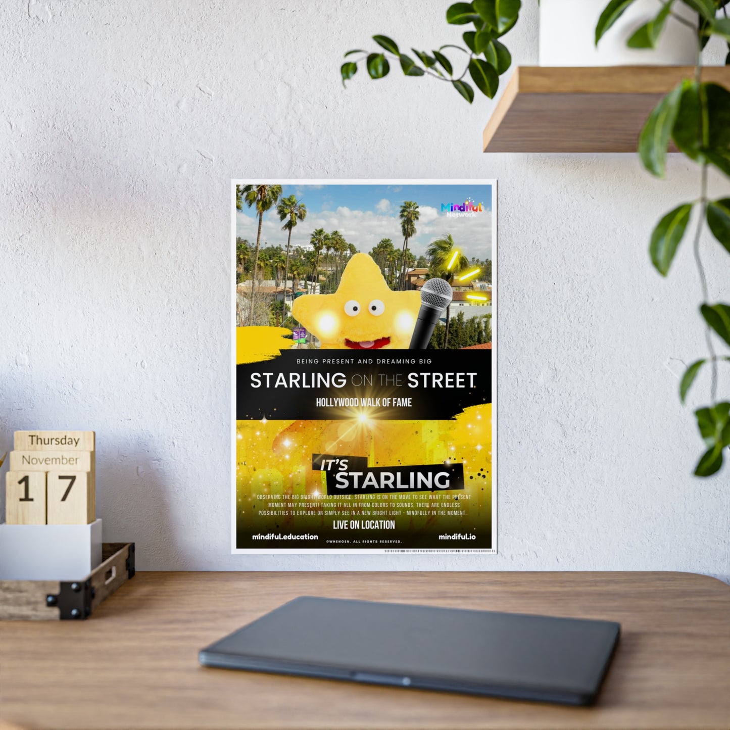 Mindiful® "Starling on the Street" GLOSSY Poster