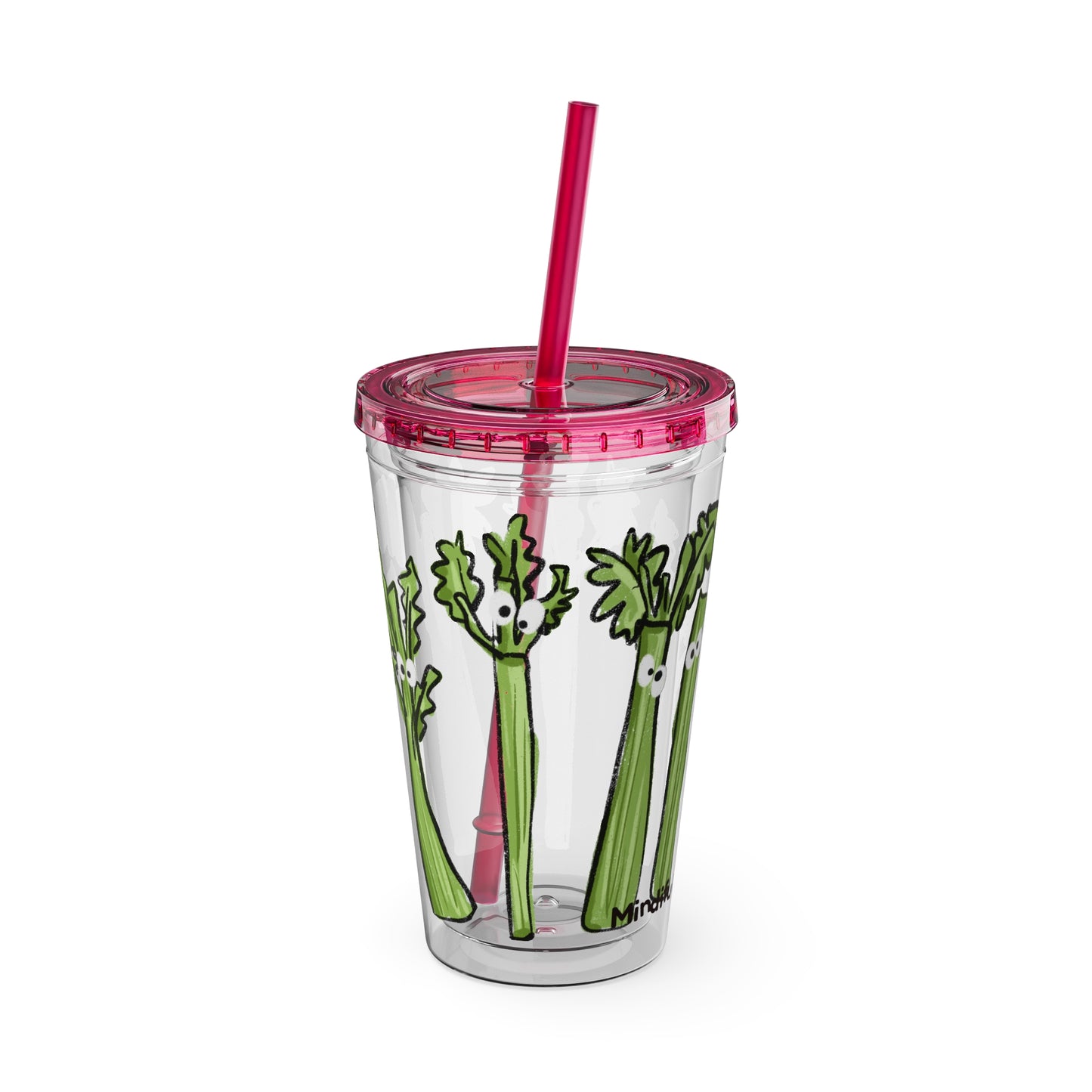 Silly Sippers BPA FREE ACRYLIC Tumbler with Straw, 16oz - Charming Celery