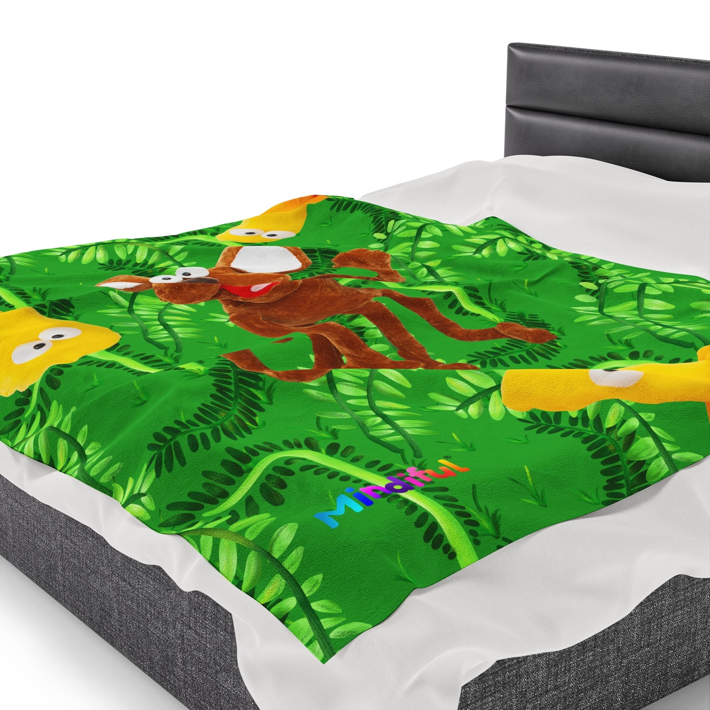 Mindiful® "Marty Jungle Party" Velveteen Plush Snuggle Blanket