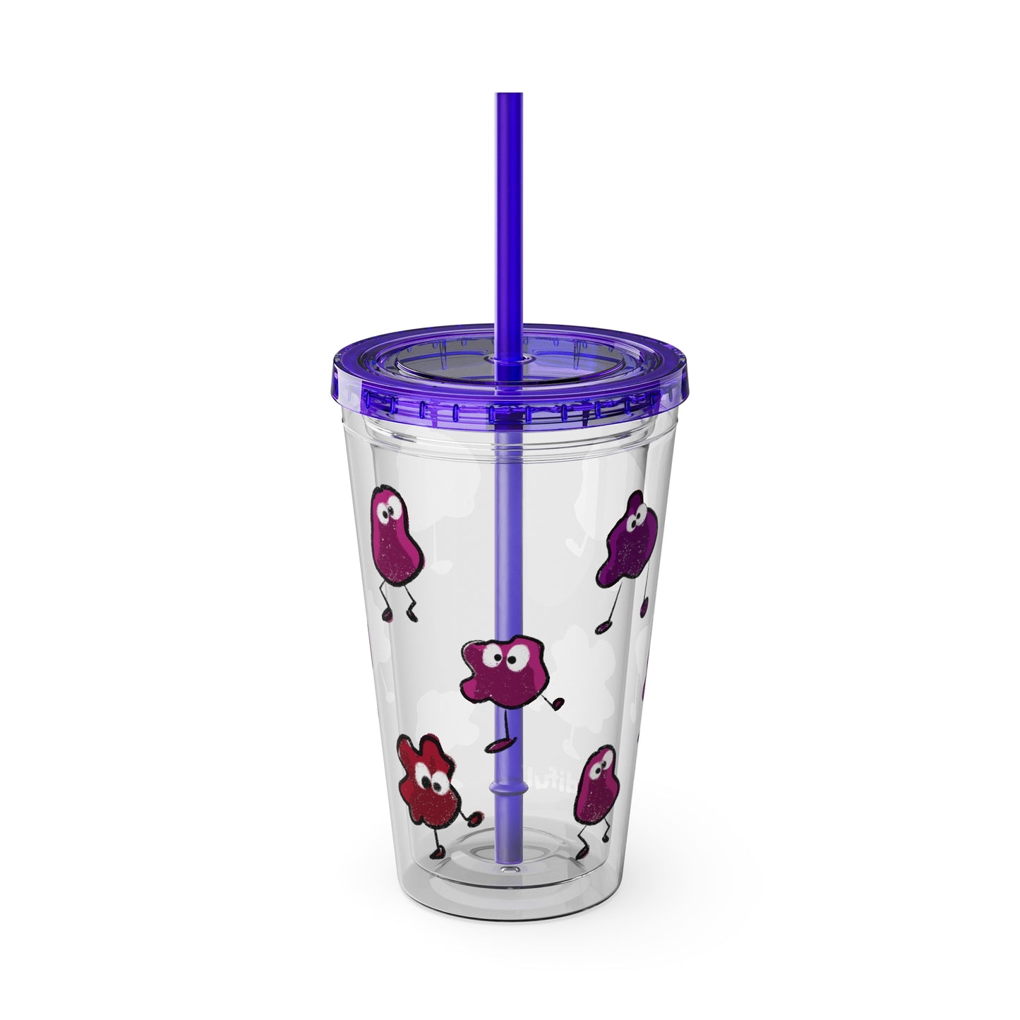 Silly Sippers BPA FREE ACRYLIC Tumbler with Straw, 16oz - Groovy Grapes