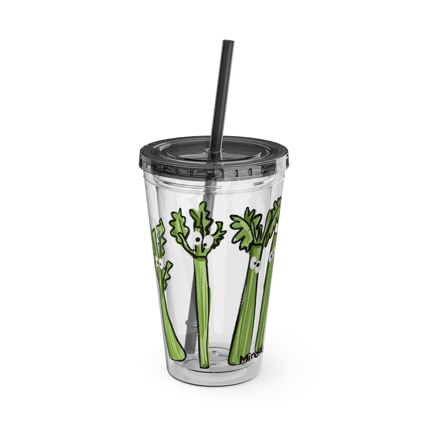 Silly Sippers BPA FREE ACRYLIC Tumbler with Straw, 16oz - Charming Celery