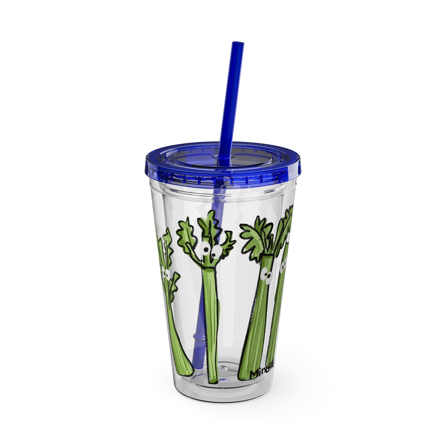 Silly Sippers BPA FREE ACRYLIC Tumbler with Straw, 16oz - Charming Celery