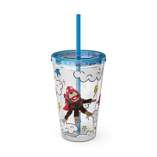 Super Sloth Super Sipper! BPA FREE ACRYLIC Tumbler with Straw, 16oz