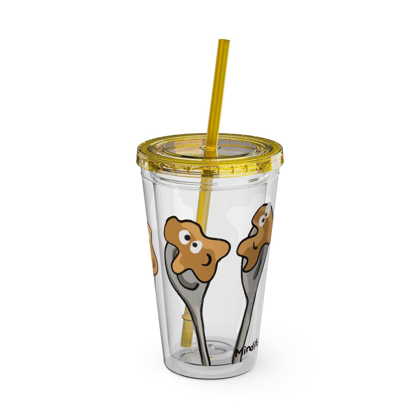 Silly Sippers BPA FREE ACRYLIC Tumbler with Straw, 16oz - Positive Peanut Butter