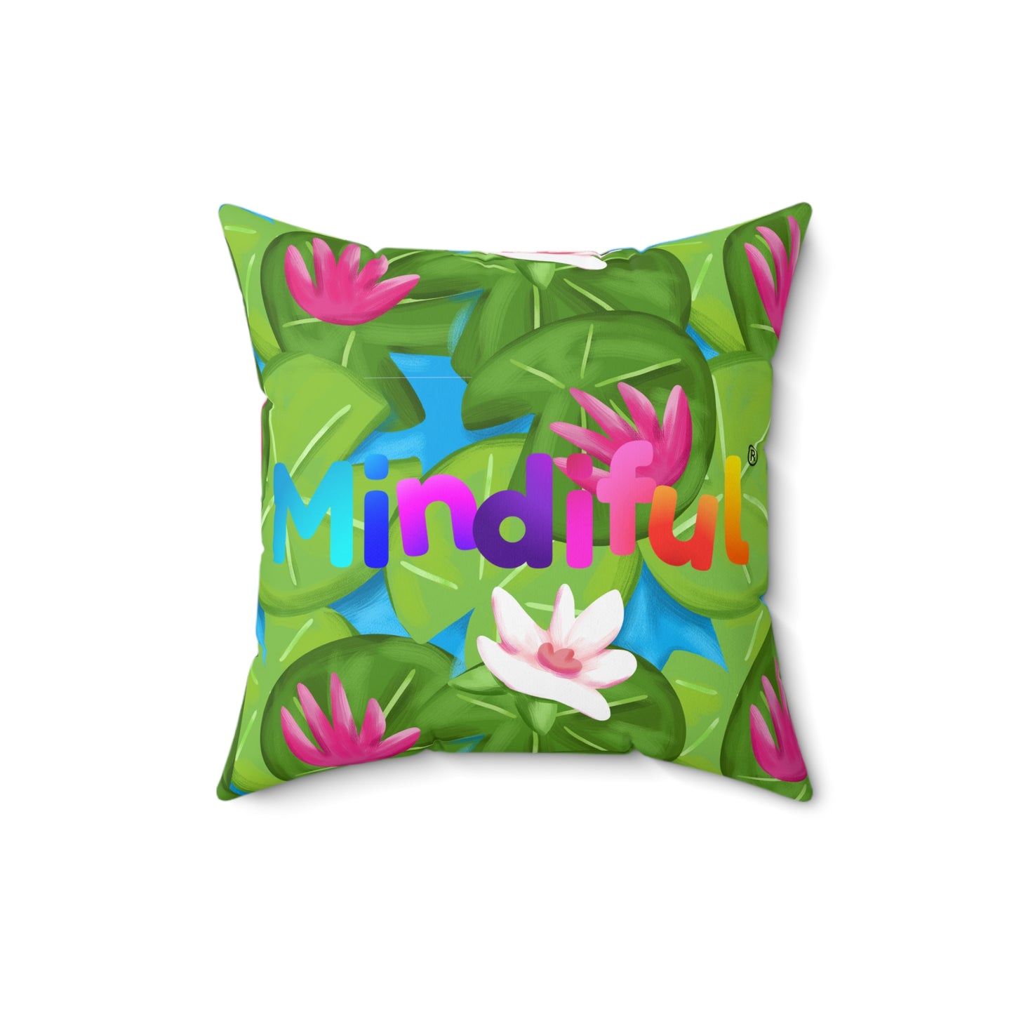 Mindiful® "Lily Pad Puddles" Square Pillow