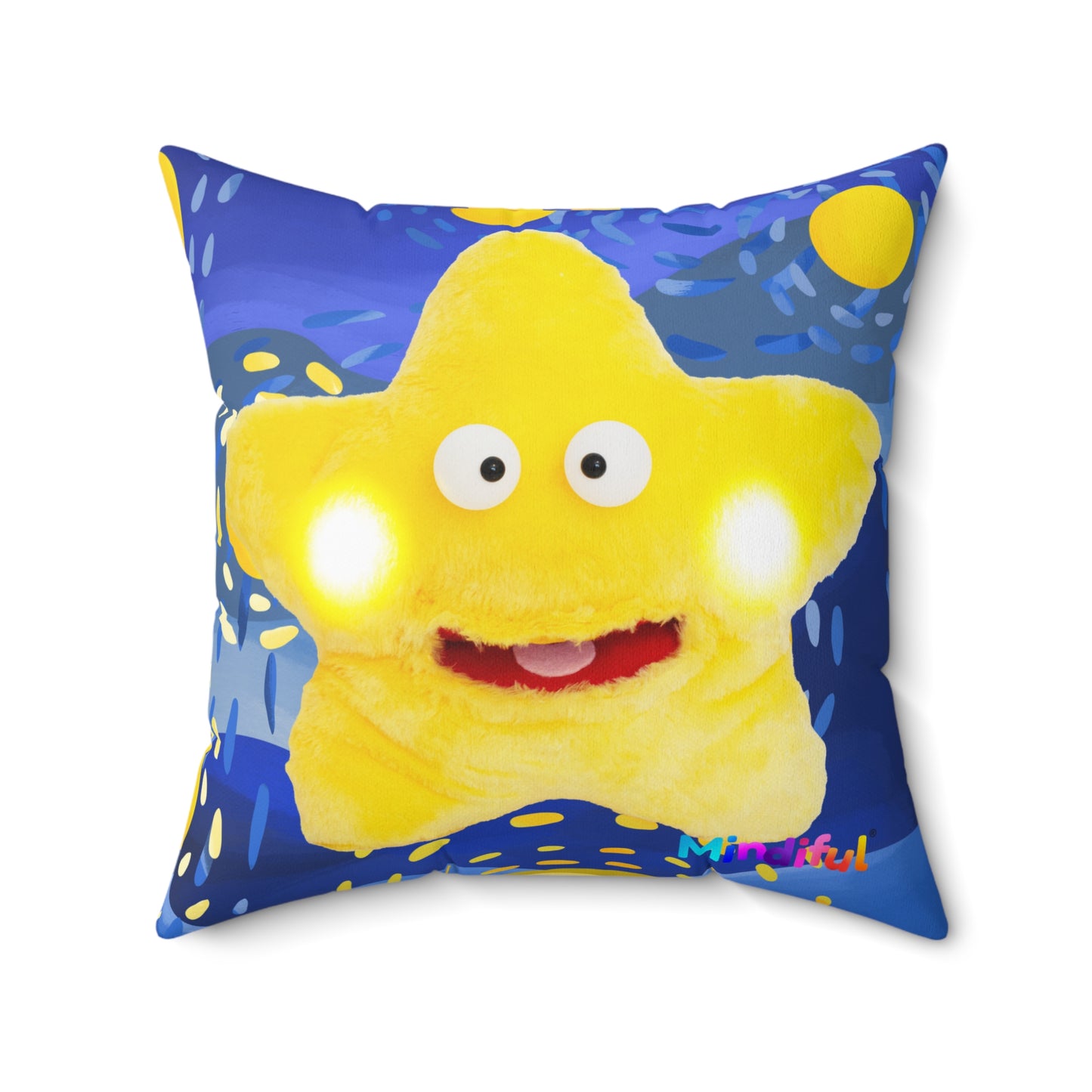 Mindiful® "Starry Starry Starling" Square Pillow