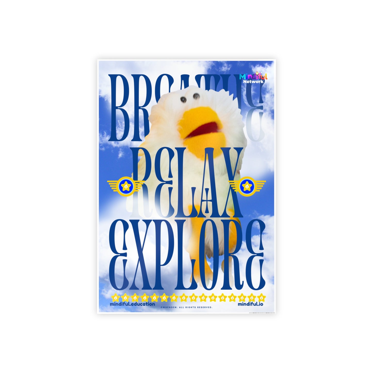 Mindiful® "Breathe Relax Explore" GLOSSY Poster