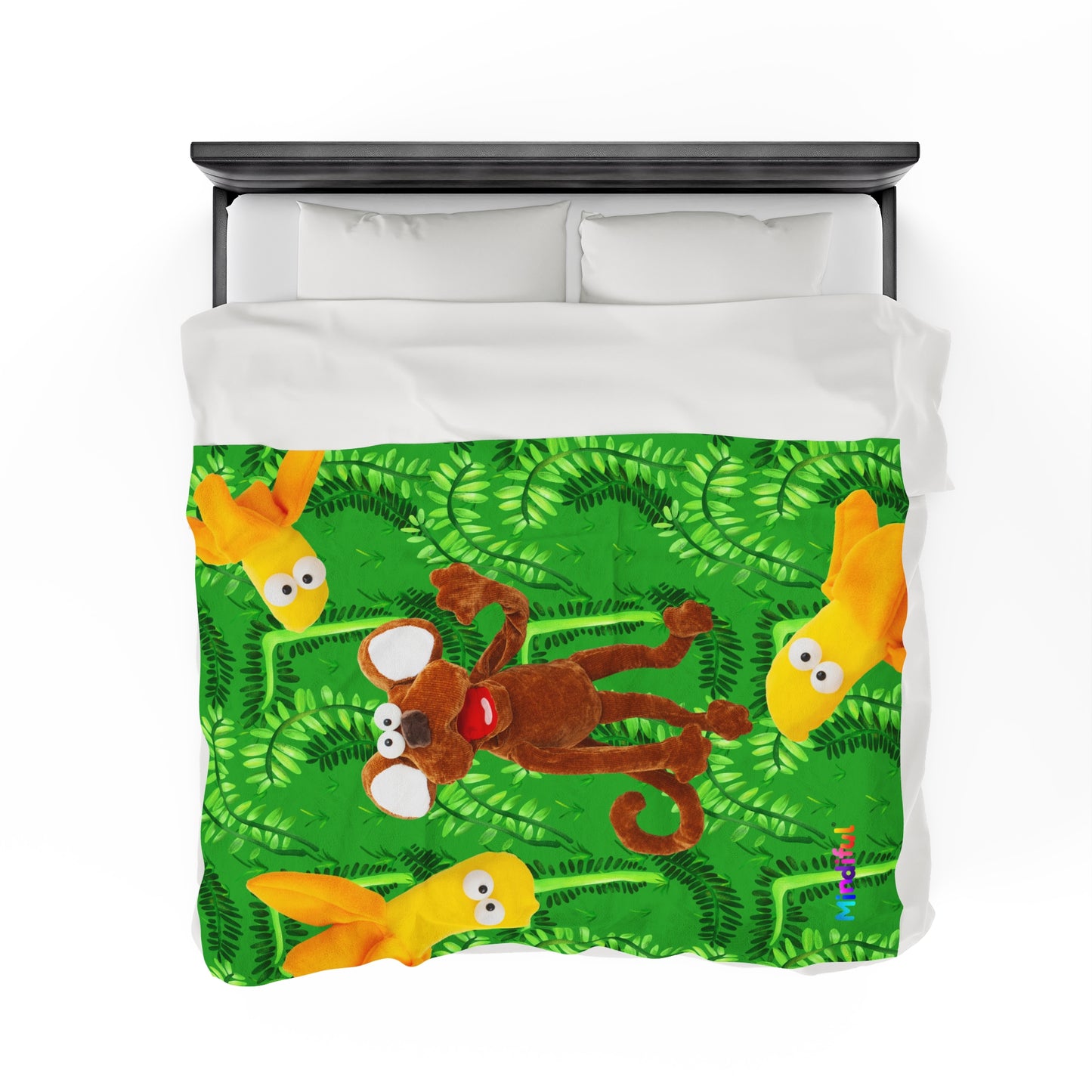 Mindiful® "Marty Jungle Party" Velveteen Plush Snuggle Blanket