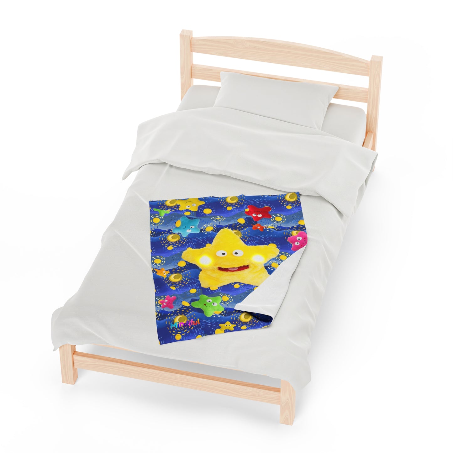 Mindiful® "Starry Starry Starling" Velveteen Plush Snuggle Blanket