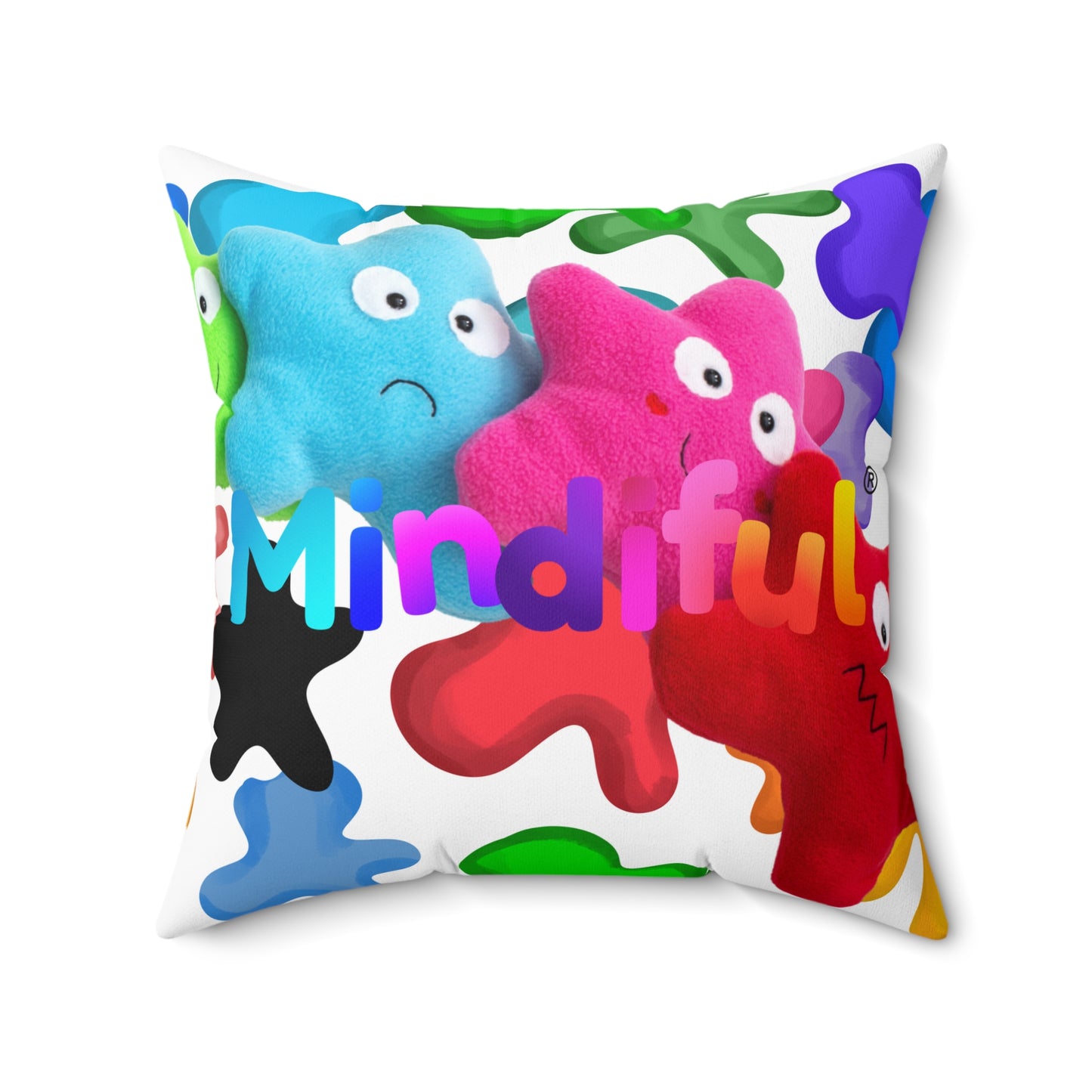 Mindiful® "Splatter Paint Stars" Square Pillow