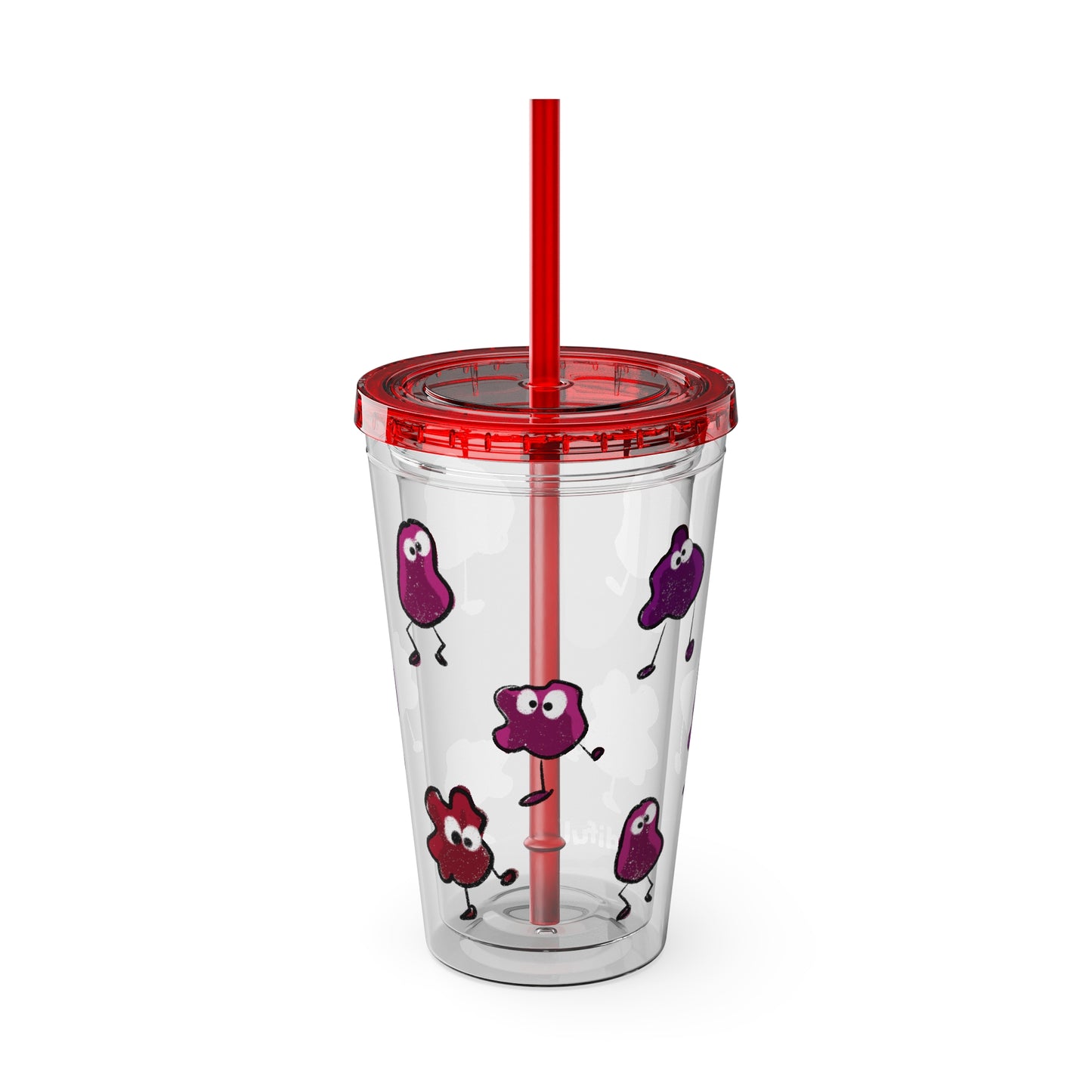 Silly Sippers BPA FREE ACRYLIC Tumbler with Straw, 16oz - Groovy Grapes