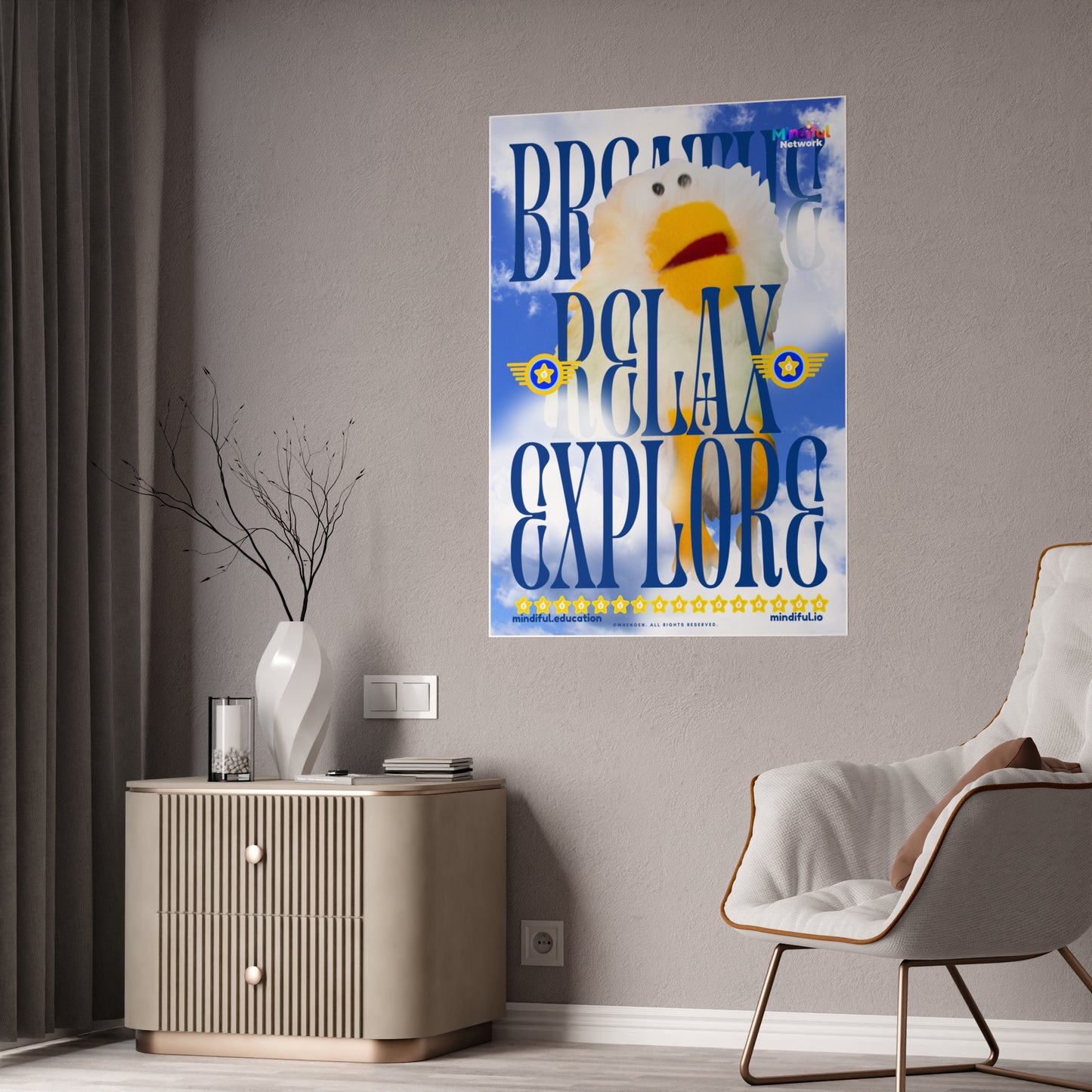 Mindiful® "Breathe Relax Explore" GLOSSY Poster