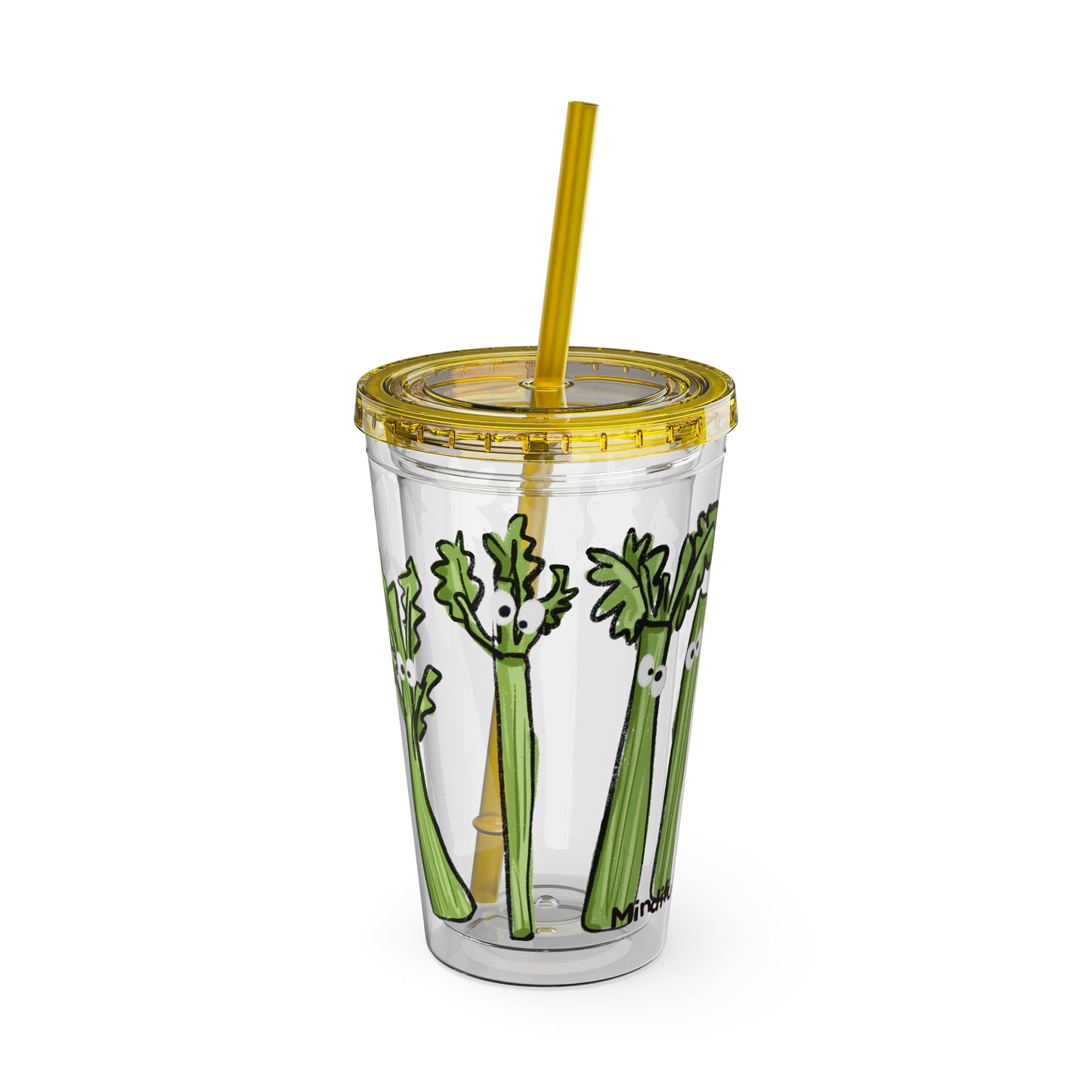 Silly Sippers BPA FREE ACRYLIC Tumbler with Straw, 16oz - Charming Celery